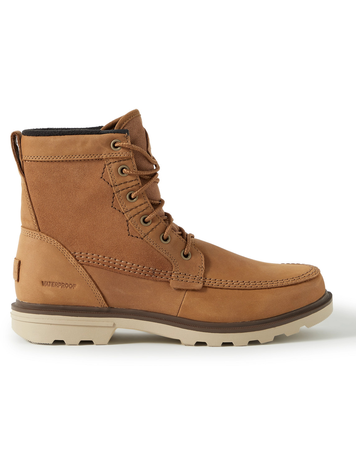 Sorel Carson™ Storm Fleece-lined Leather, Canvas And Suede Boots In Brown
