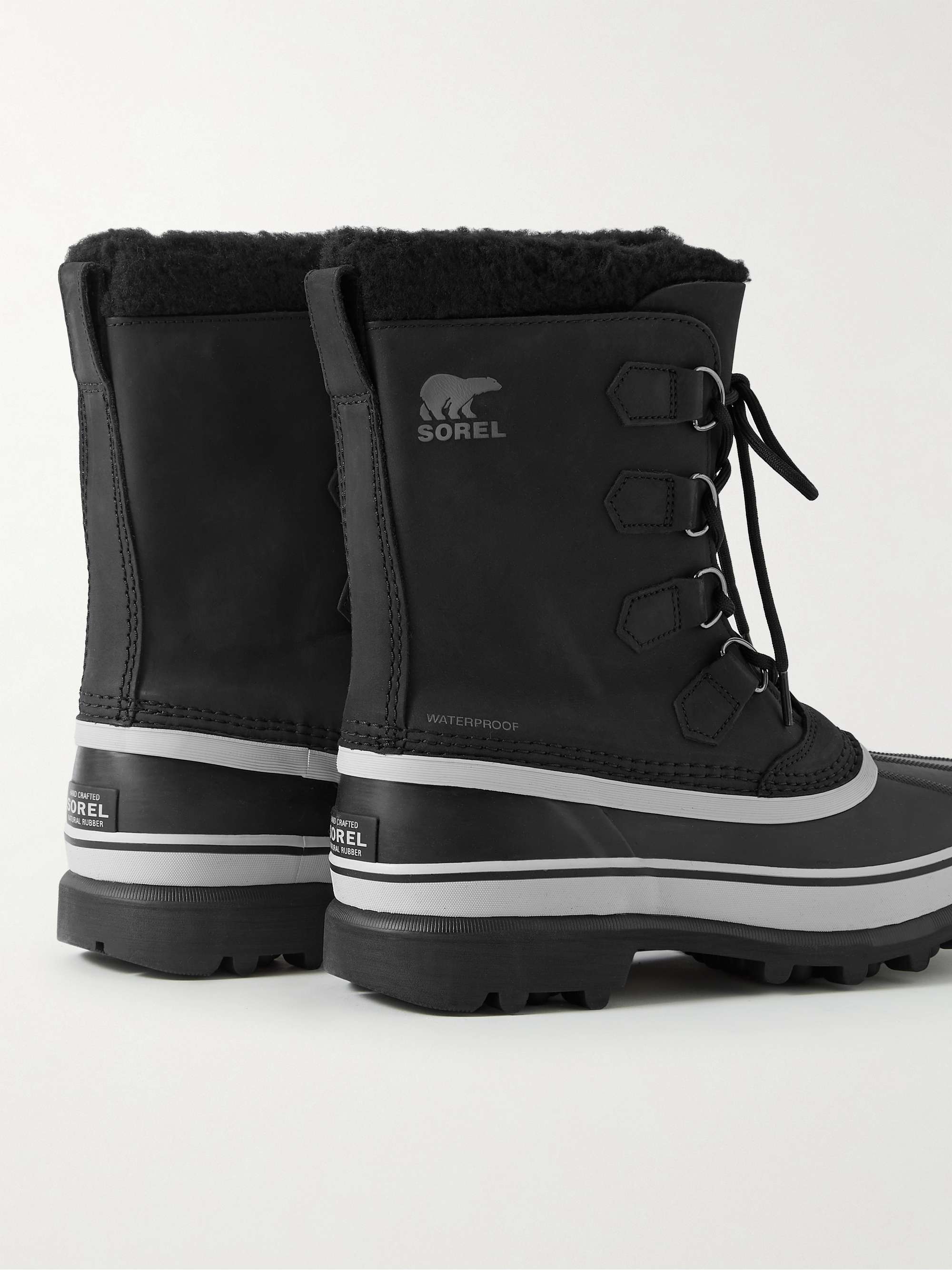 SOREL Caribou™ Faux Shearling-Trimmed Nubuck and Rubber Snow Boots