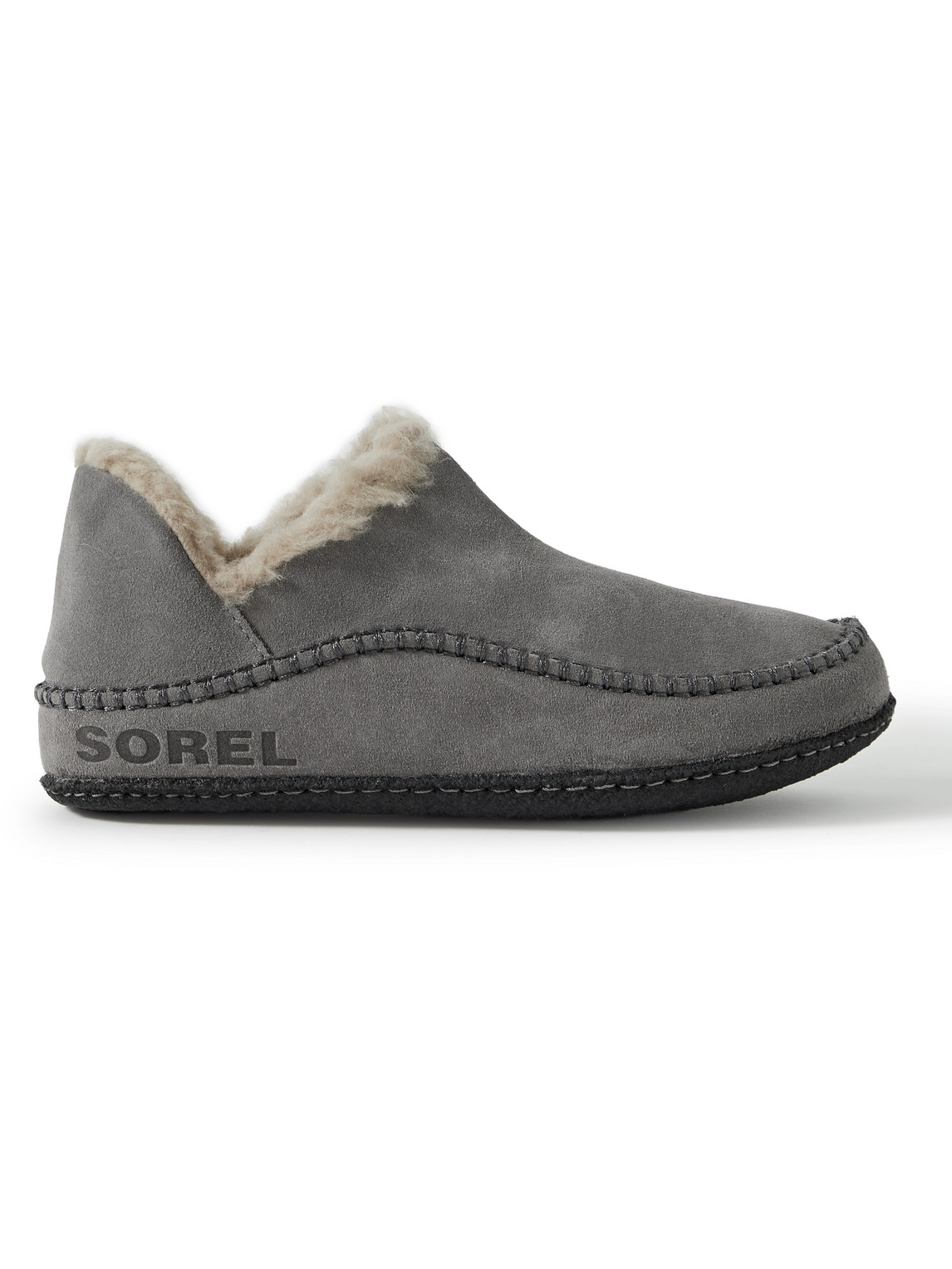 SOREL MANAWAN™ II FAUX SHEARLING-LINED SUEDE SLIPPERS