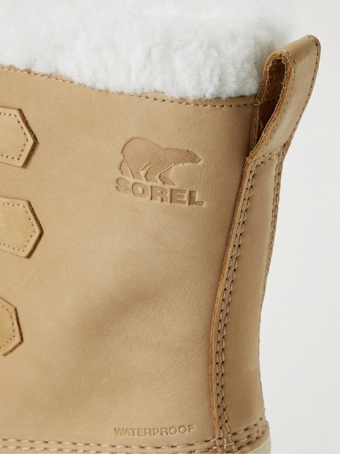 Shop Sorel Caribou™ Faux Shearling-trimmed Nubuck And Rubber Snow Boots In Brown