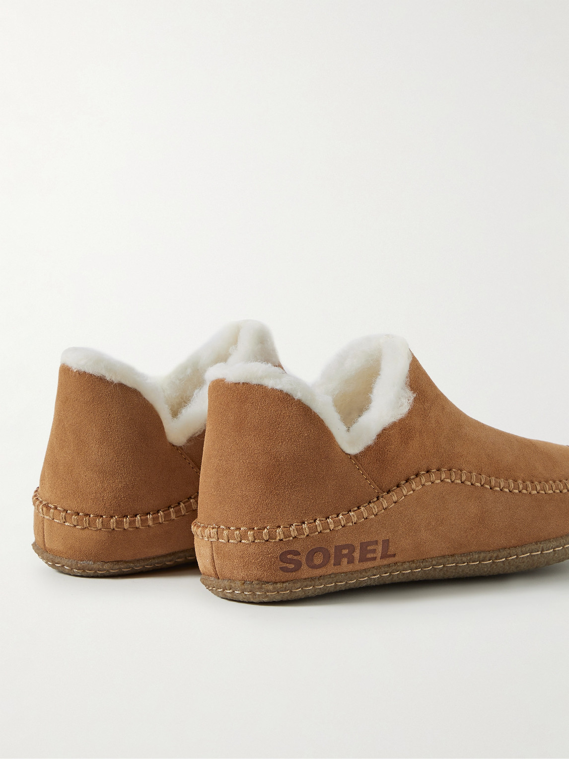 Shop Sorel Manawan™ Ii Faux Shearling-lined Suede Slippers In Brown