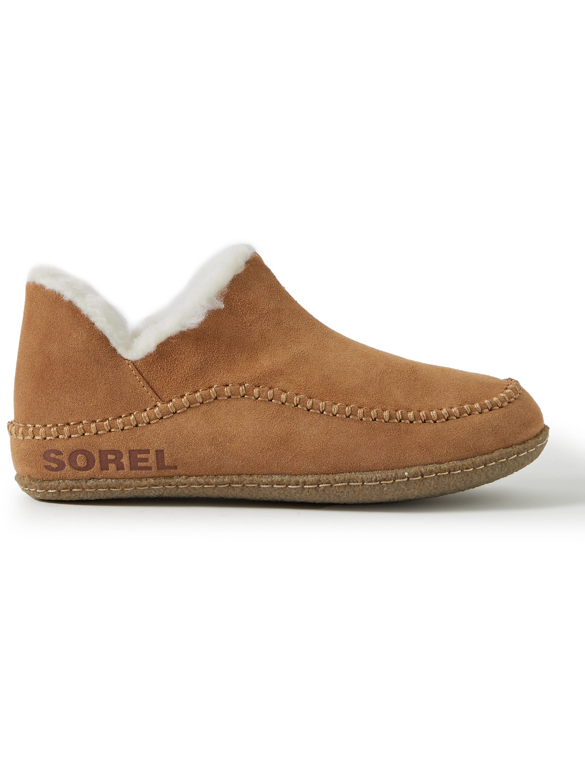 SOREL MANAWAN™ II FAUX SHEARLING-LINED SUEDE SLIPPERS
