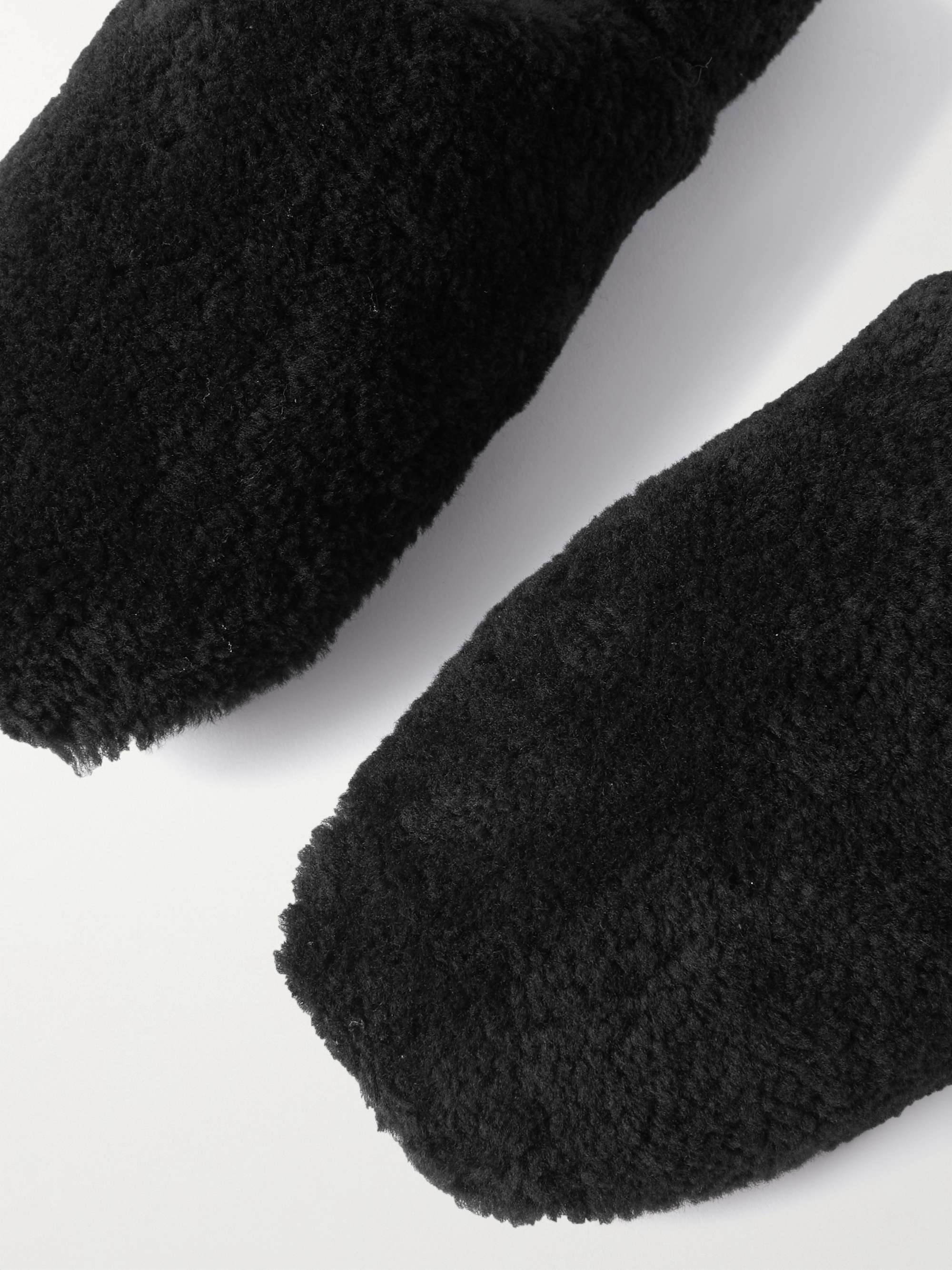 MR P. Leather-Trimmed Shearling Slippers