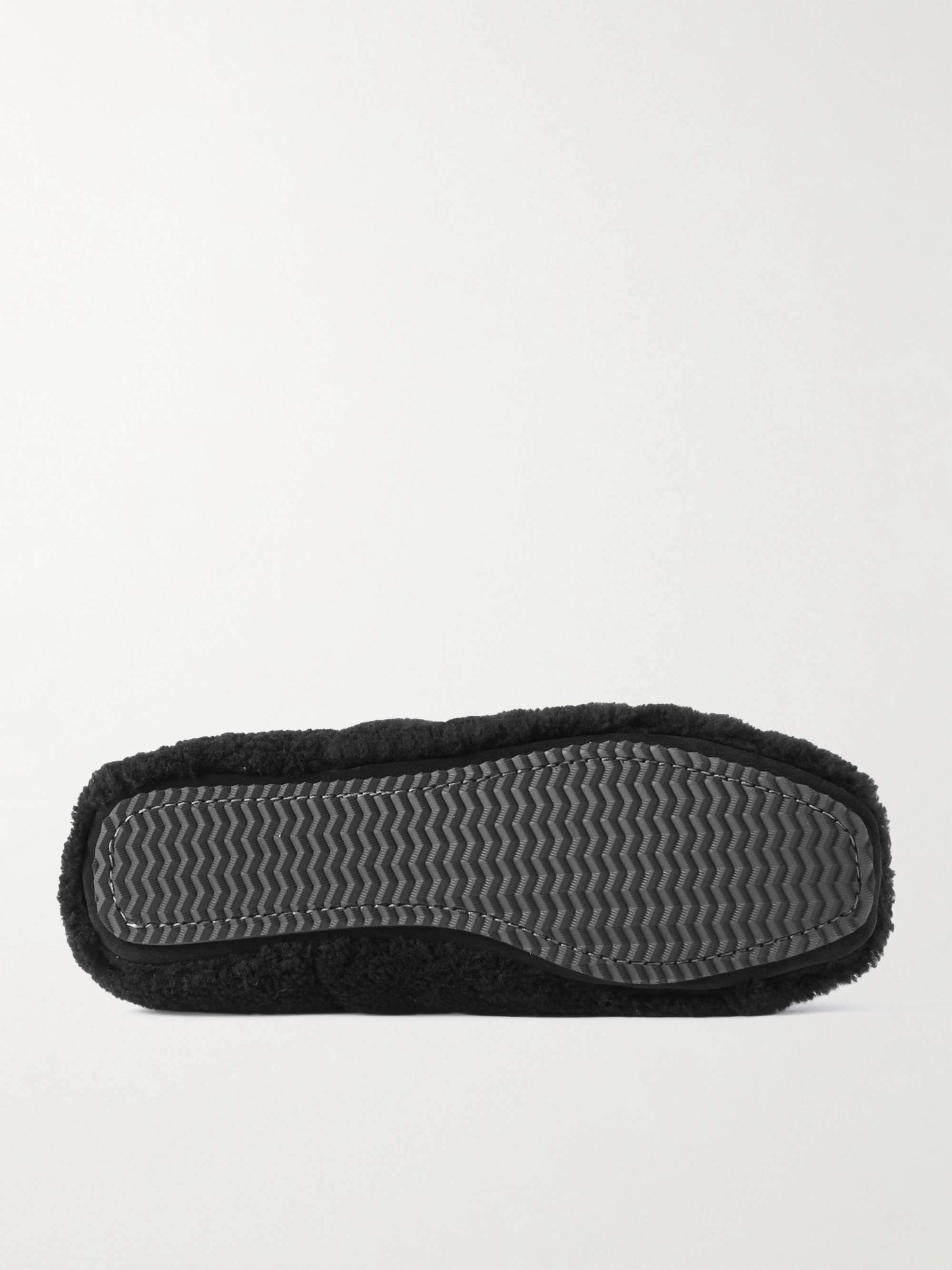 MR P. Leather-Trimmed Shearling Slippers