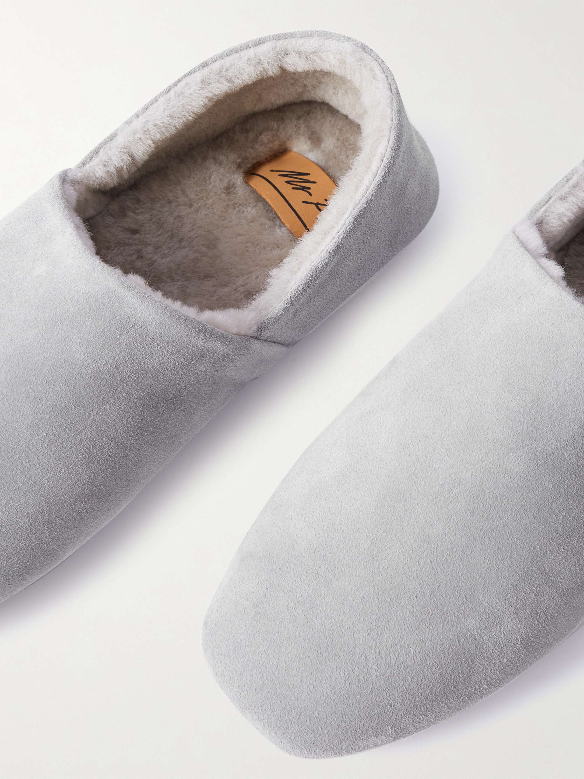 MR P. Shearling-Lined Suede Slippers