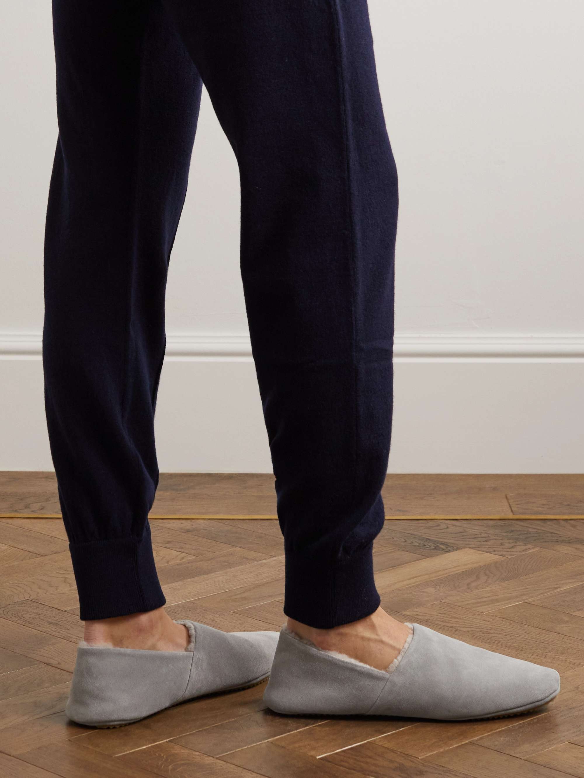 MR P. Shearling-Lined Suede Slippers
