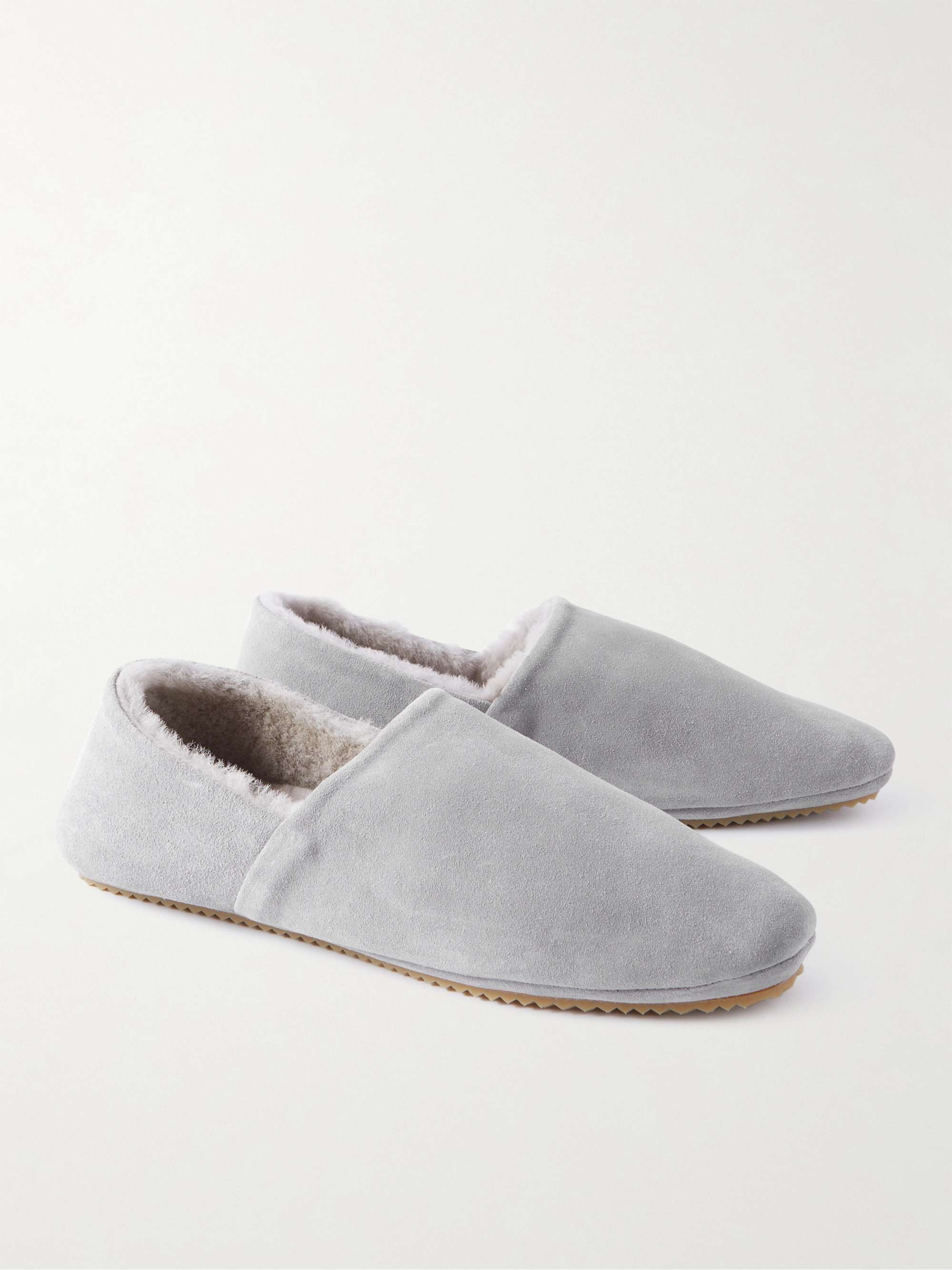 MR P. Shearling-Lined Suede Slippers