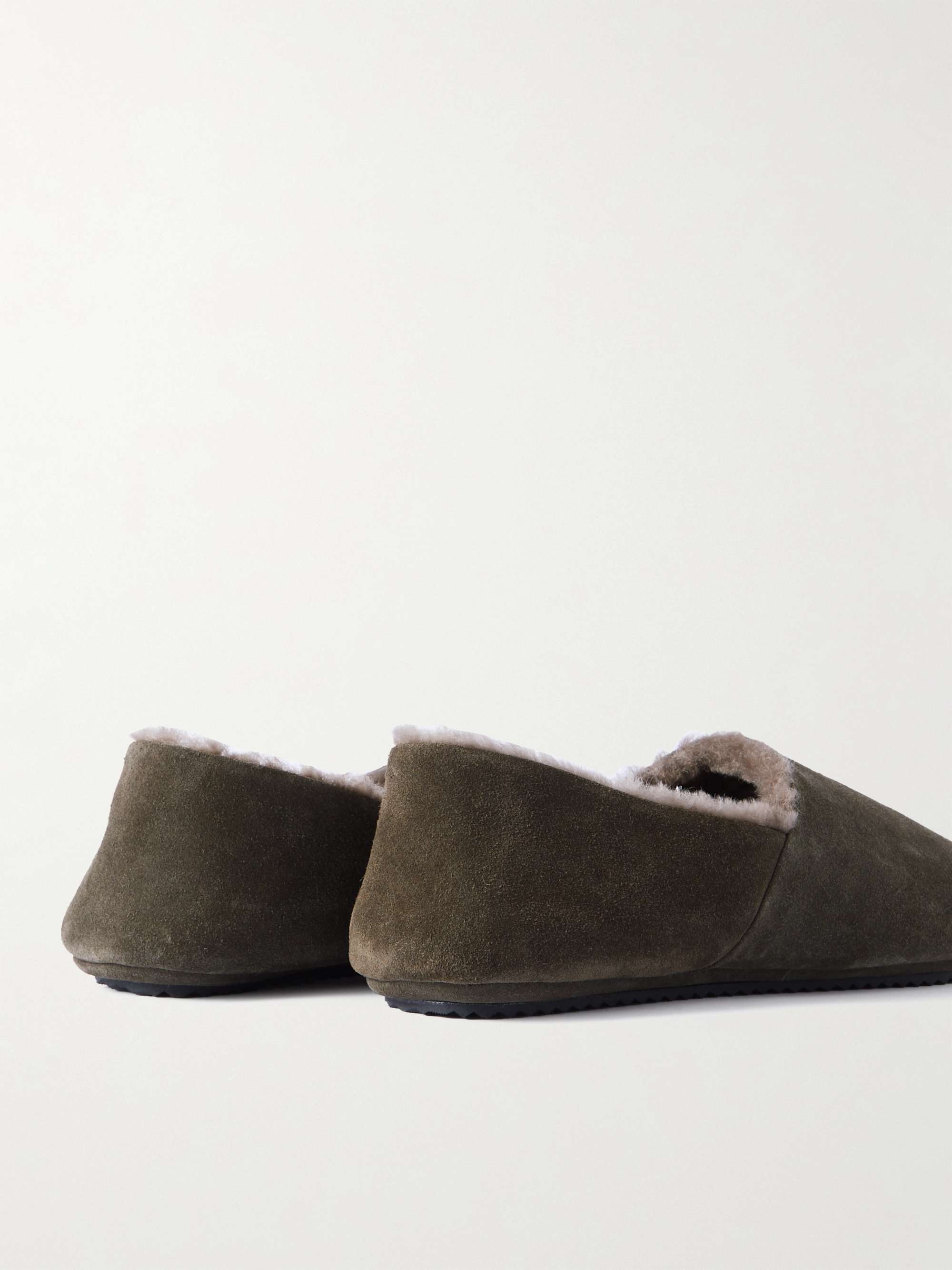 MR P. Shearling-Lined Suede Slippers