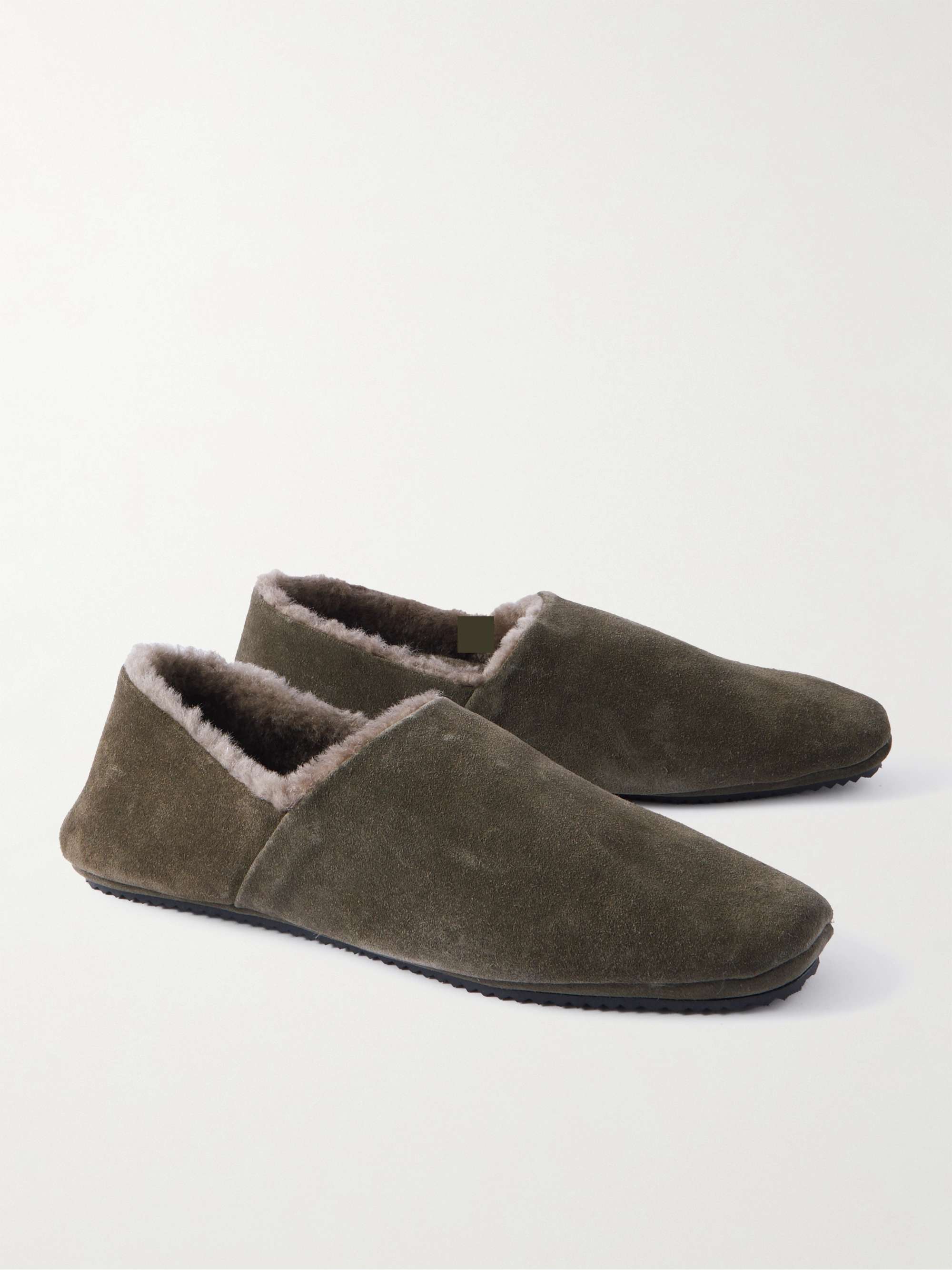 MR P. Shearling-Lined Suede Slippers