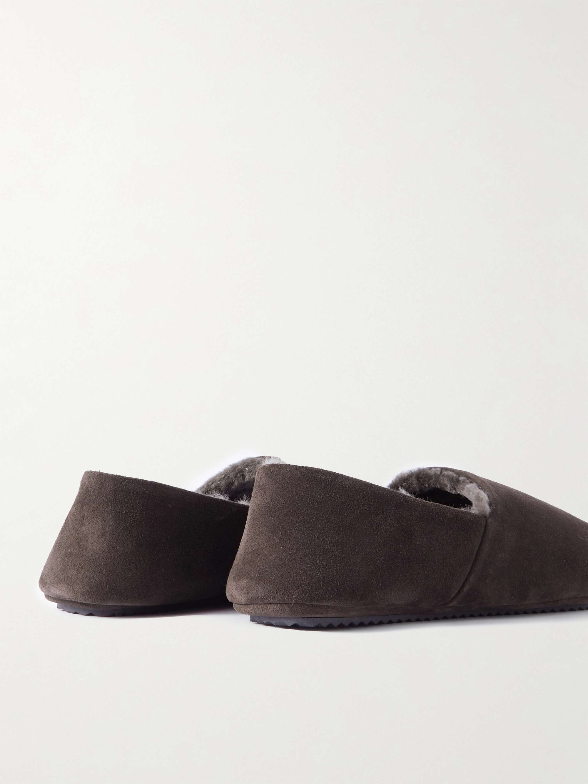 MR P. Shearling-Lined Suede Slippers