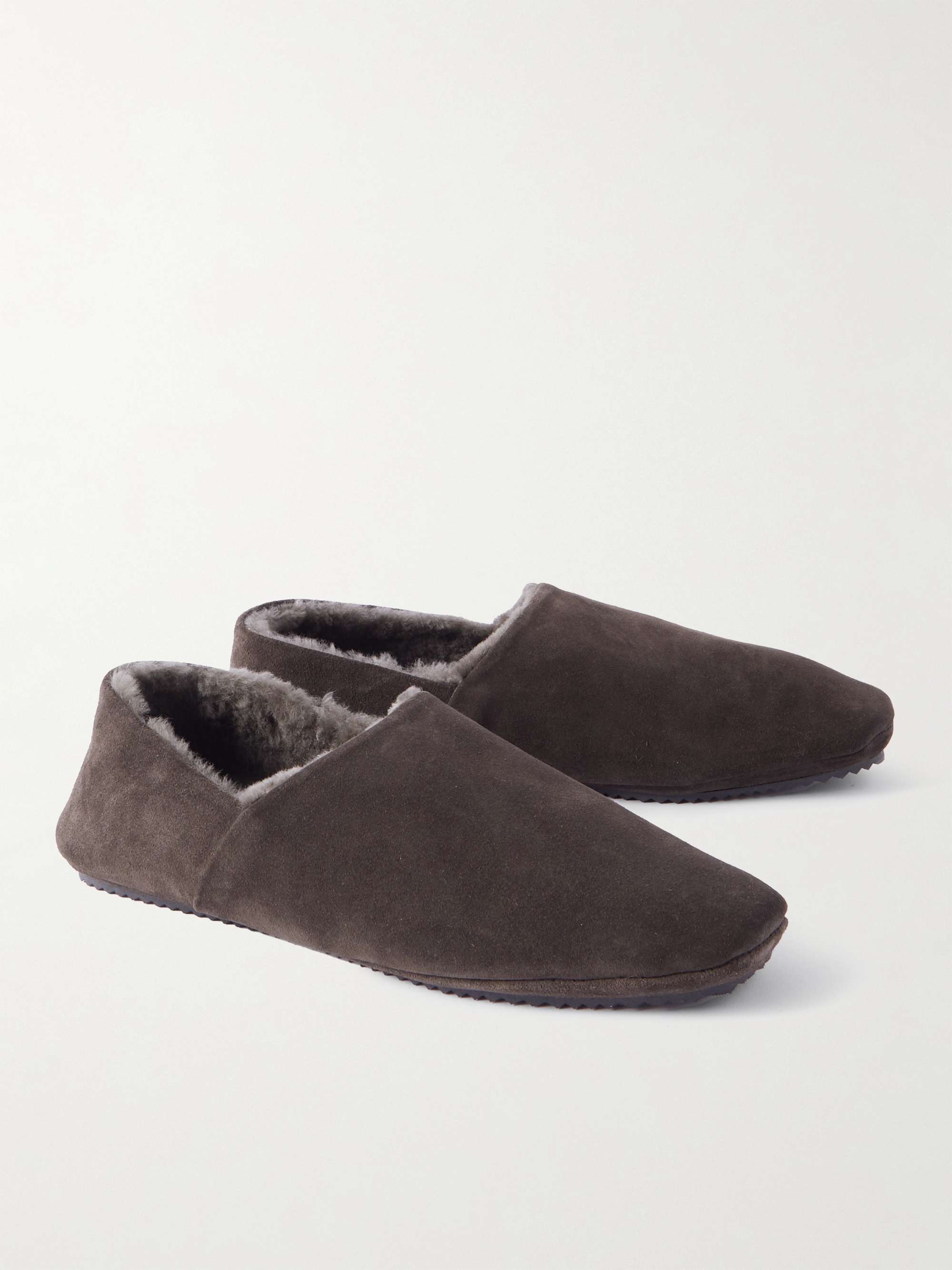 MR P. Shearling-Lined Suede Slippers
