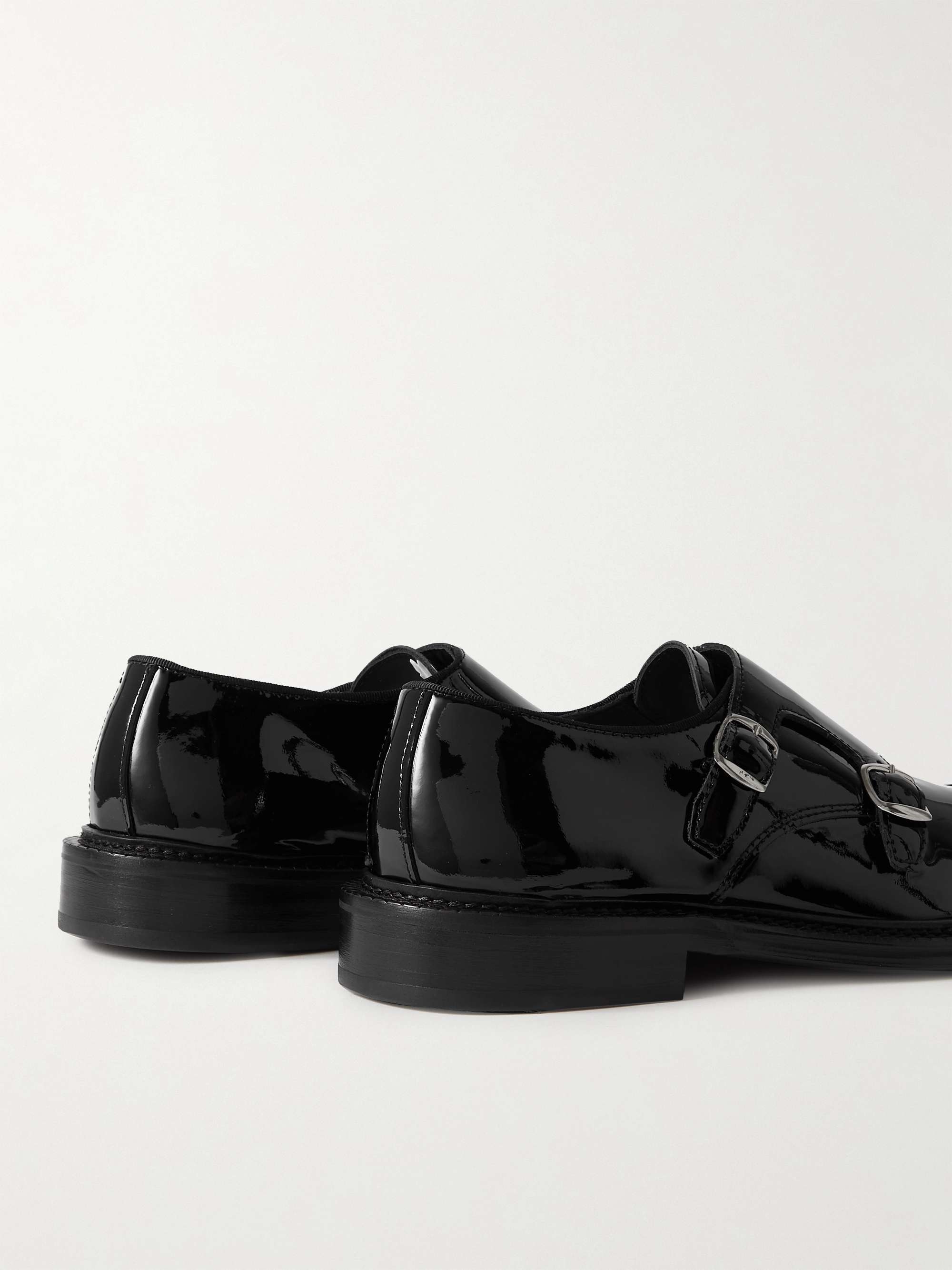 MR P. Patent-Leather Monk-Strap Shoes