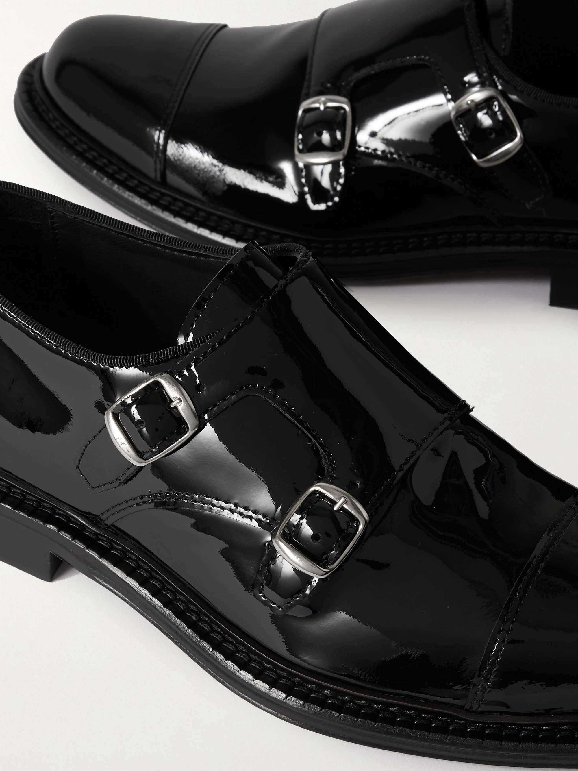 MR P. Patent-Leather Monk-Strap Shoes