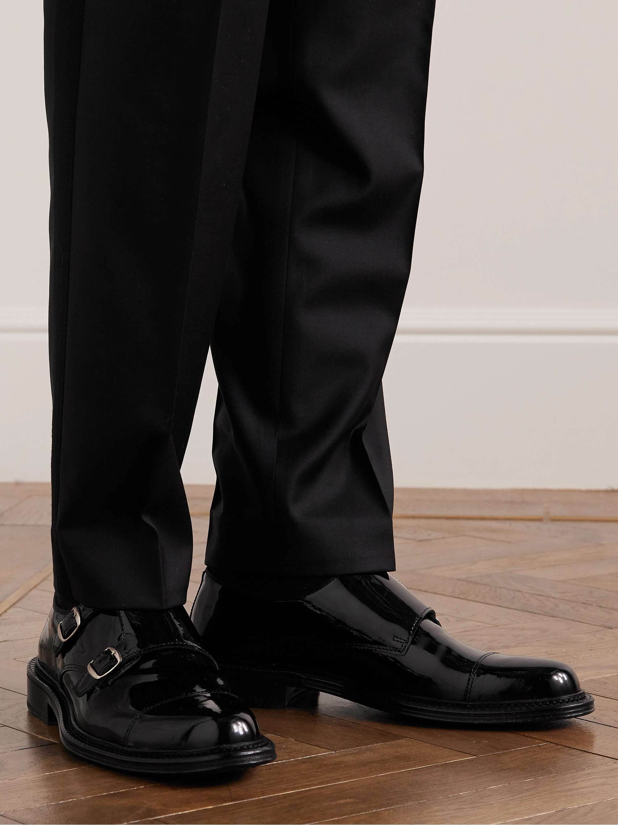MR P. Patent-Leather Monk-Strap Shoes