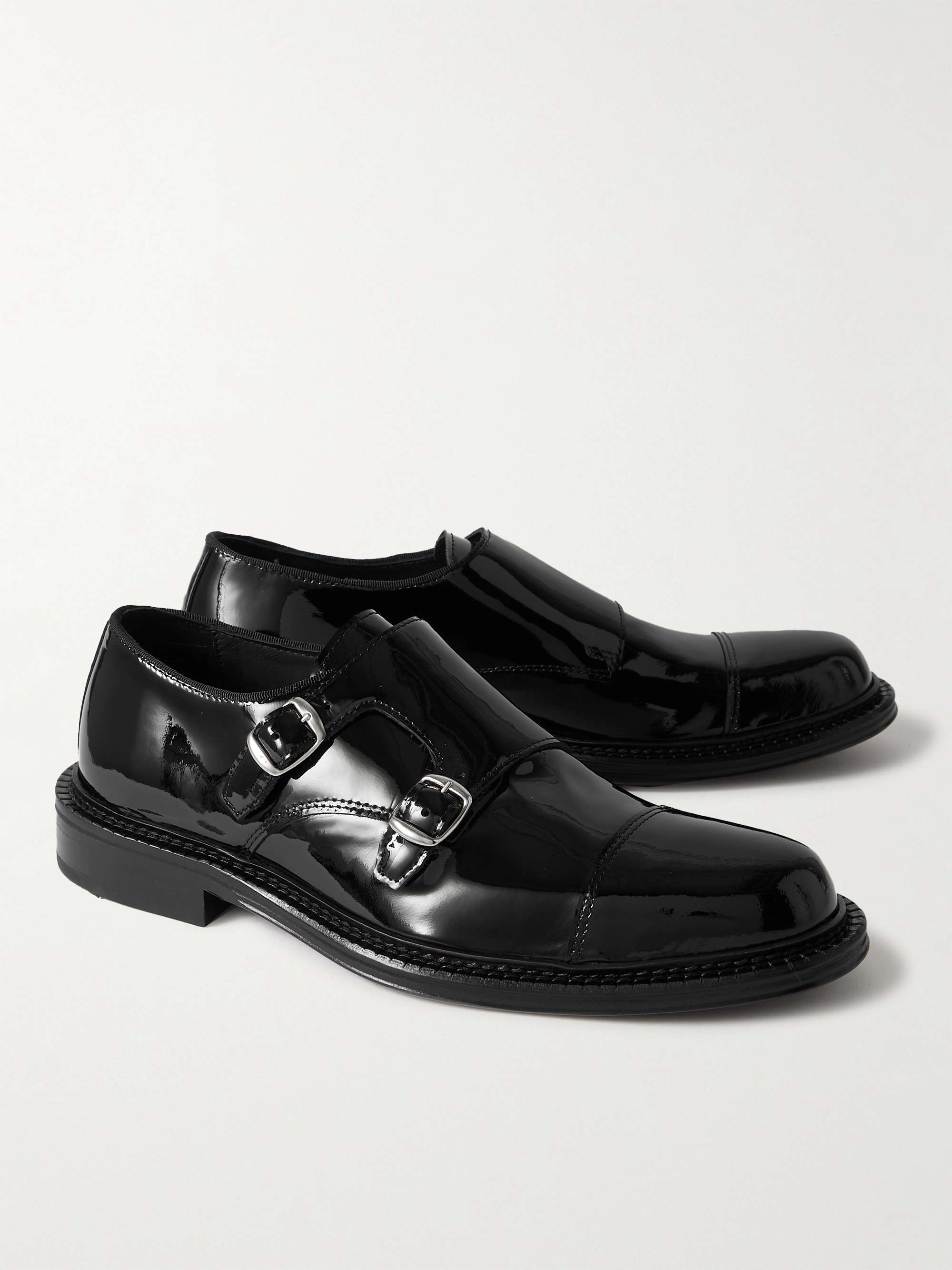 MR P. Patent-Leather Monk-Strap Shoes