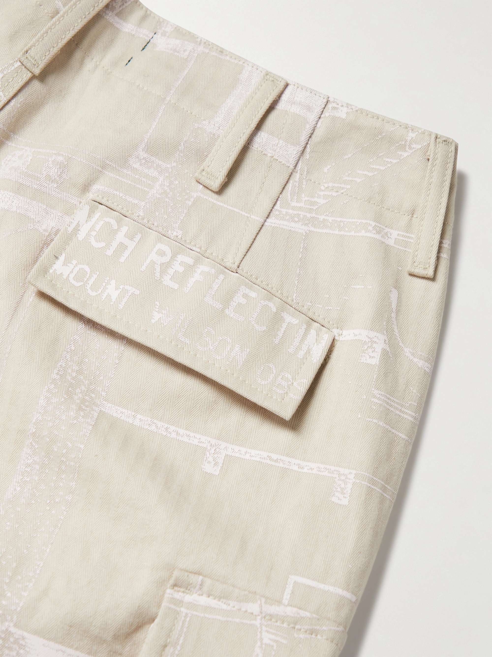 REESE COOPER® Straight-Leg Printed Herringbone Cotton-Twill Cargo Trousers