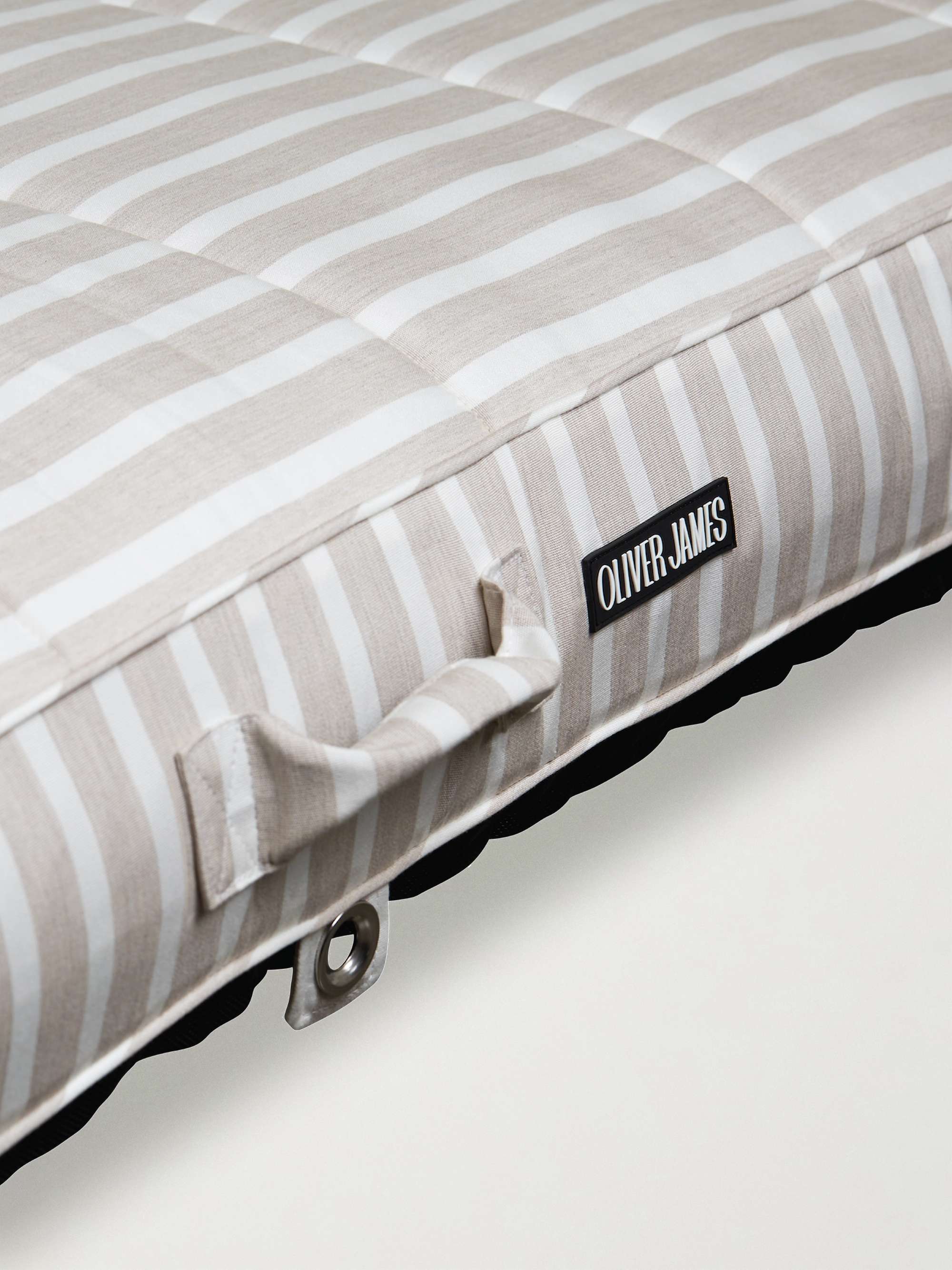 OLIVER JAMES LILOS Double Shore Linen Striped Upholstered TPU Pool Lounger