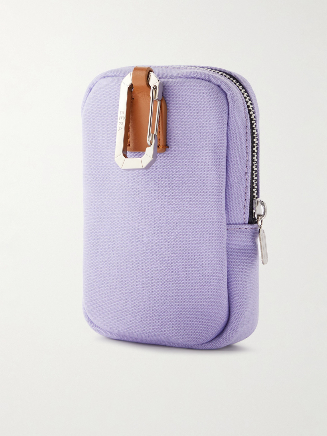 Shop Eéra Luna Cotton-canvas Pouch In Purple