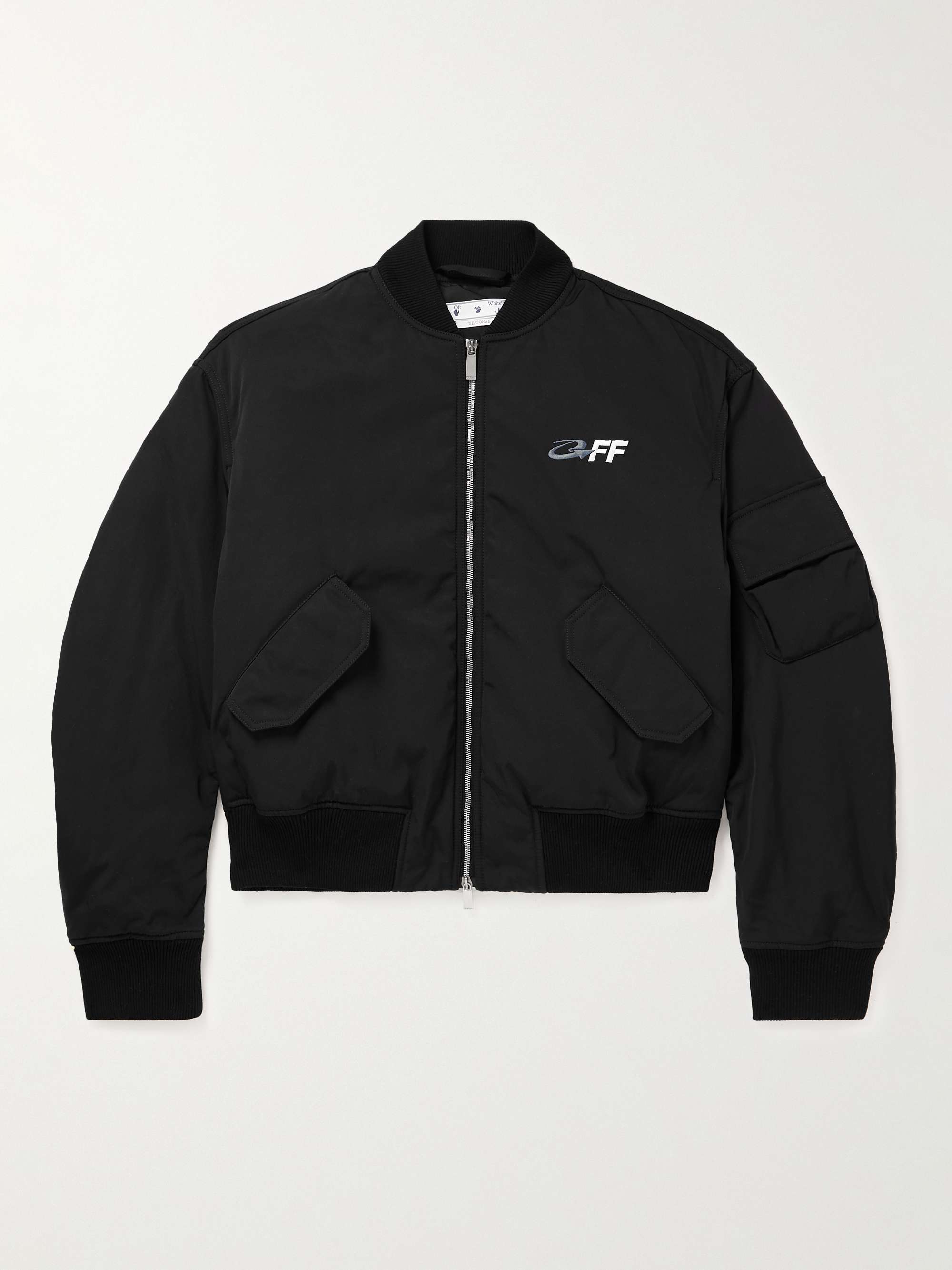 OFF-WHITE Embroidered Printed Padded Shell Bomber Jacket for Men | MR PORTER