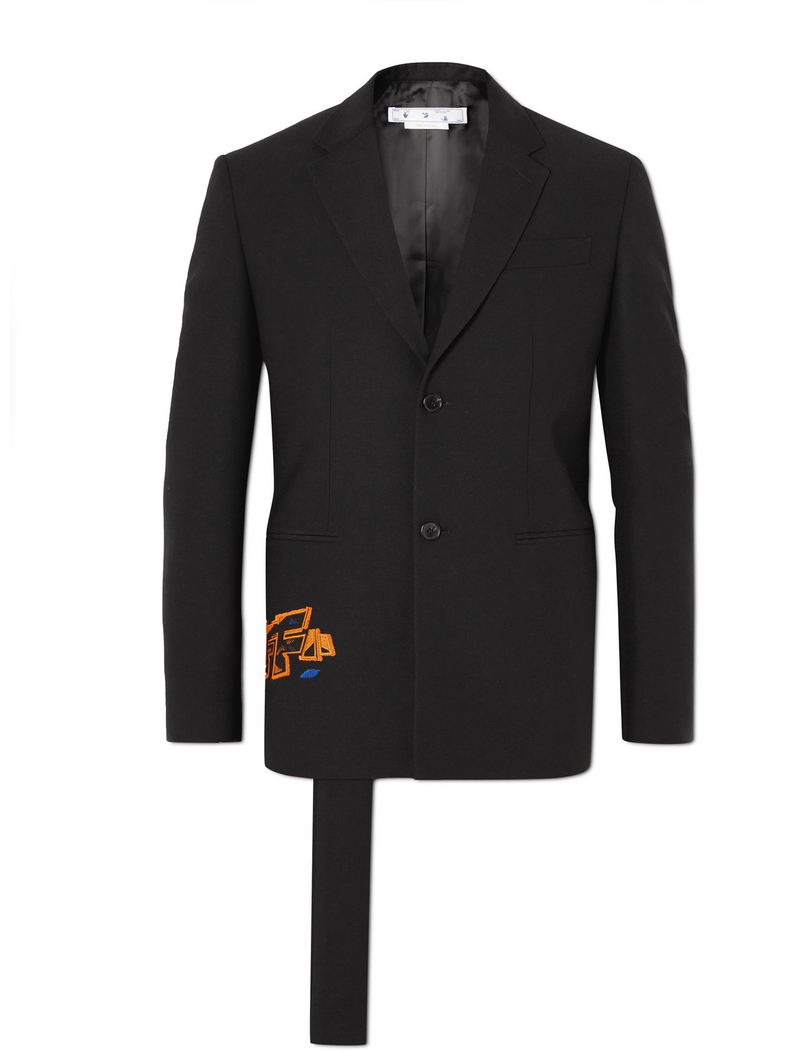 Off-white Black Multicolour Cotton-wool Blend Graf Coupe Blazer In Black