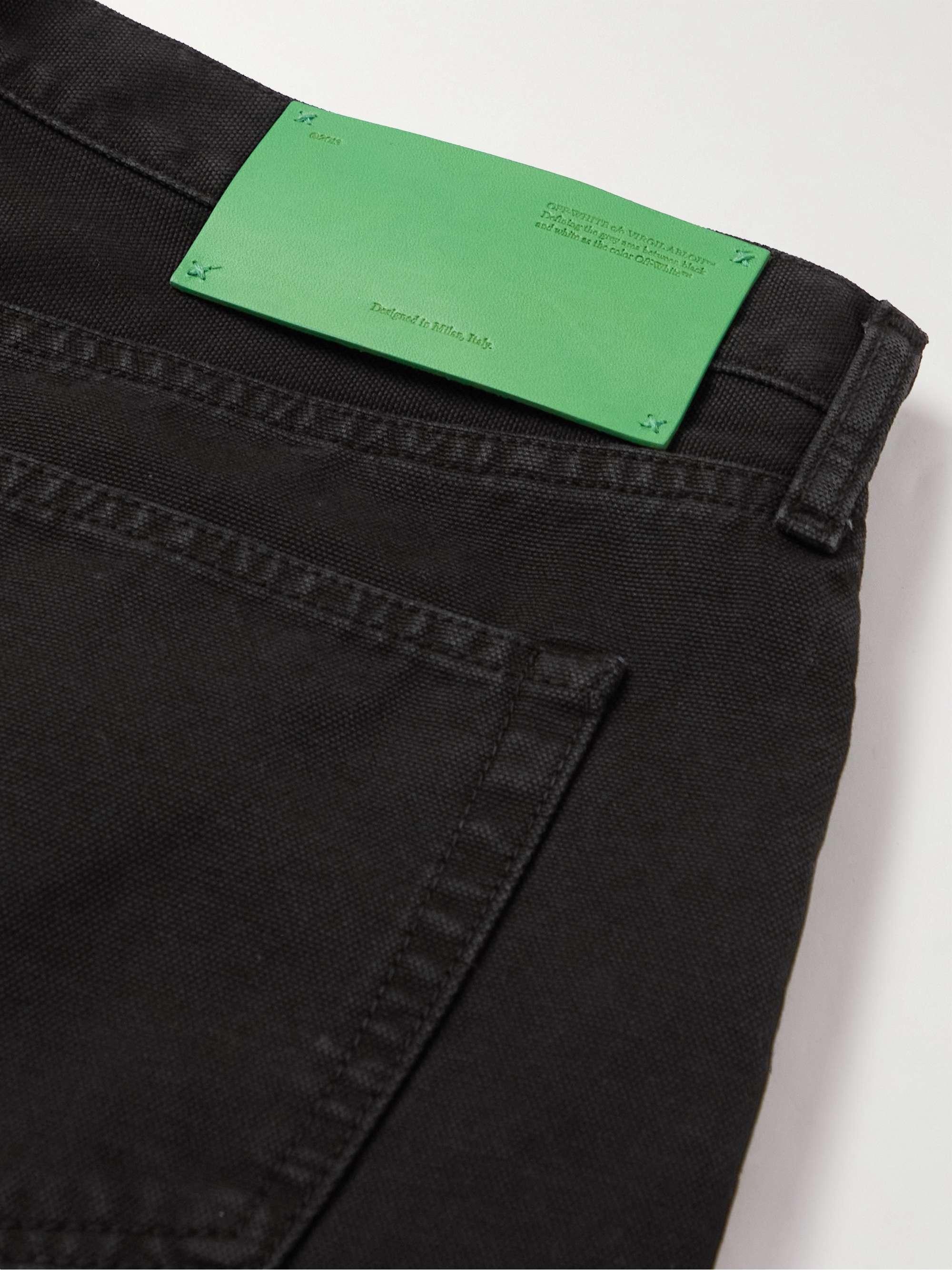 OFF-WHITE Wave Off Straight-Leg Cotton-Canvas Shorts