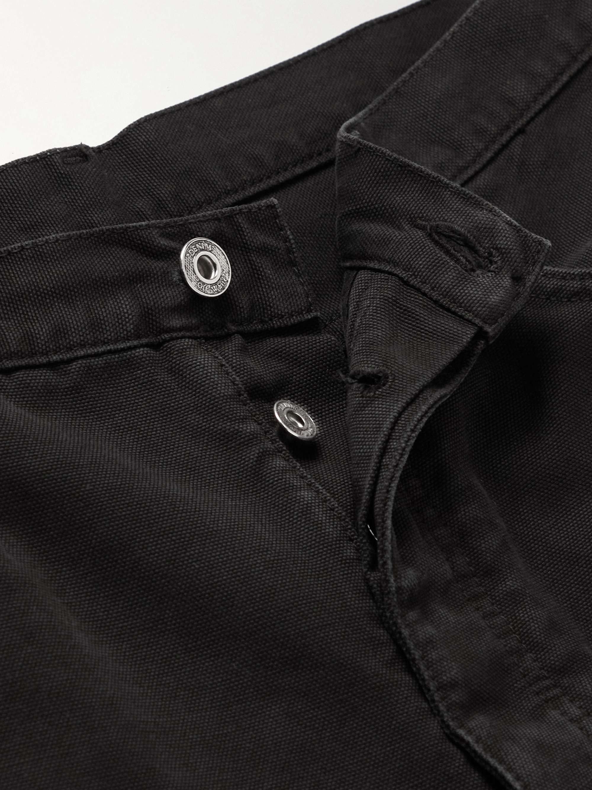 OFF-WHITE Wave Off Straight-Leg Cotton-Canvas Shorts