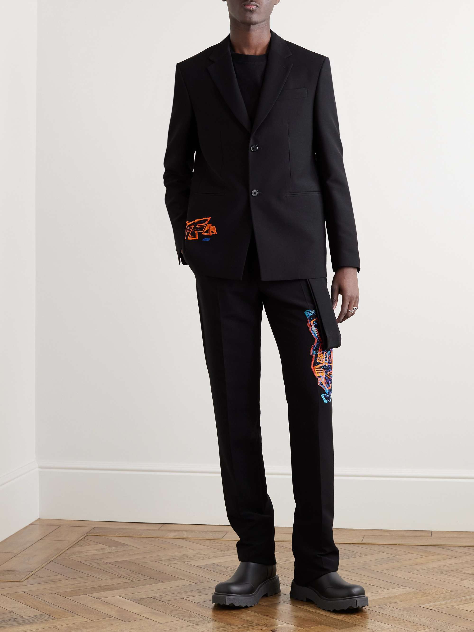 OFF-WHITE Graf Coupe' Slim-Fit Wool-Blend Suit Trousers