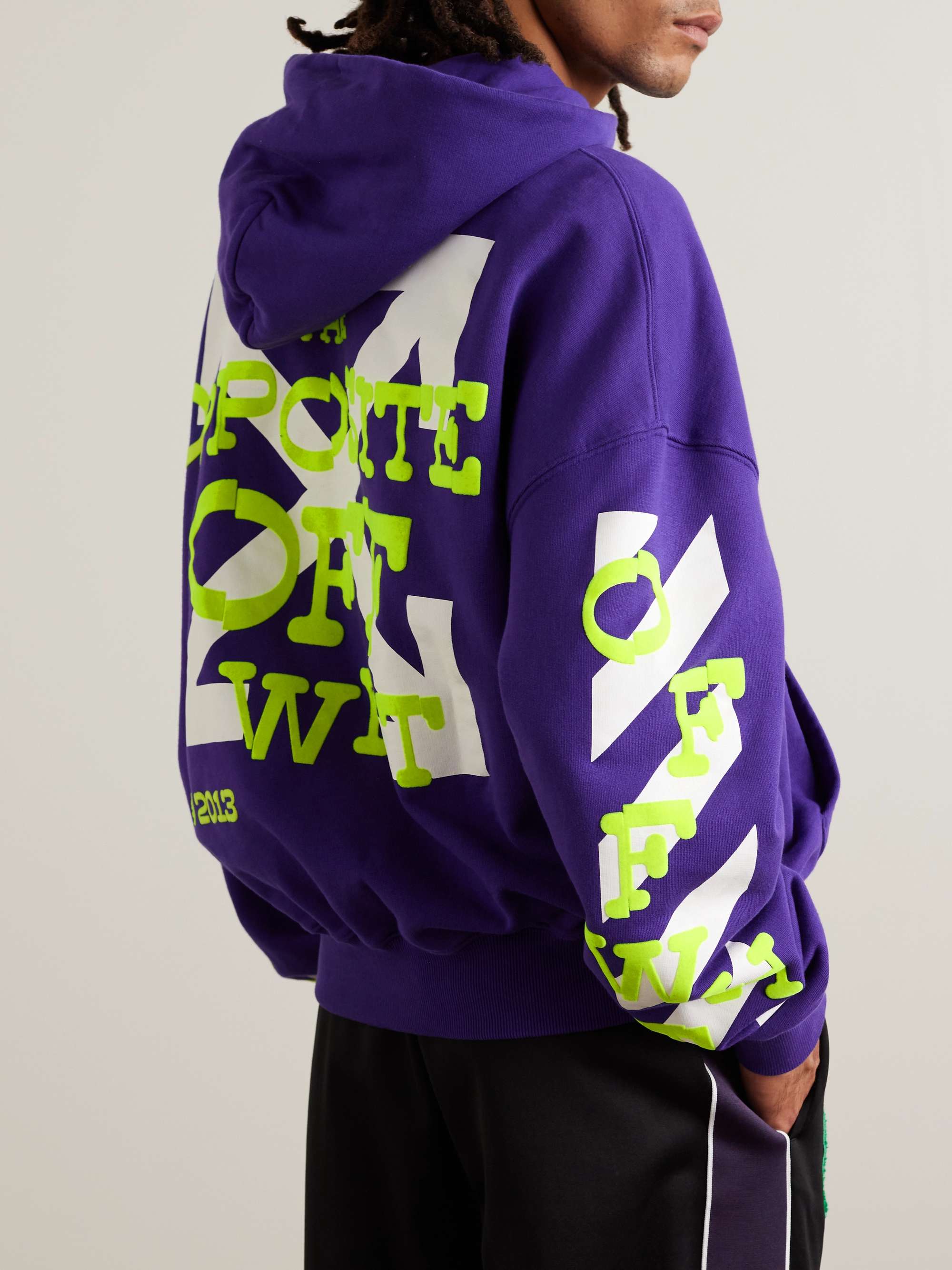 OFF-WHITE Logo-Print Cotton-Jersey Hoodie