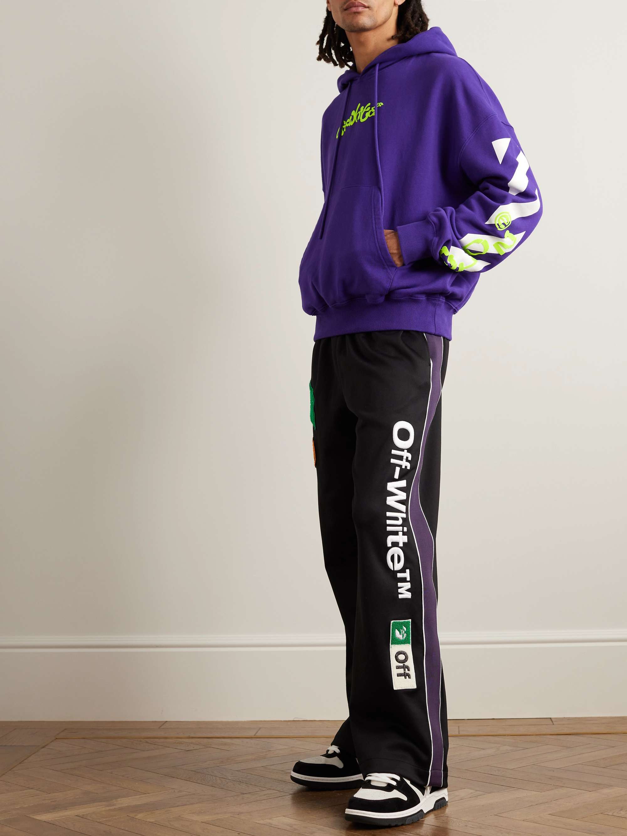 OFF-WHITE Logo-Print Cotton-Jersey Hoodie