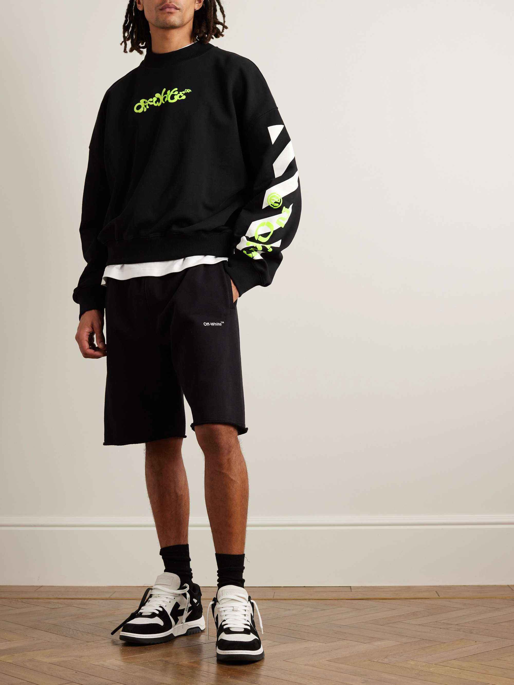 OFF-WHITE Logo-Print Cotton-Jersey Sweatshirt | MR PORTER