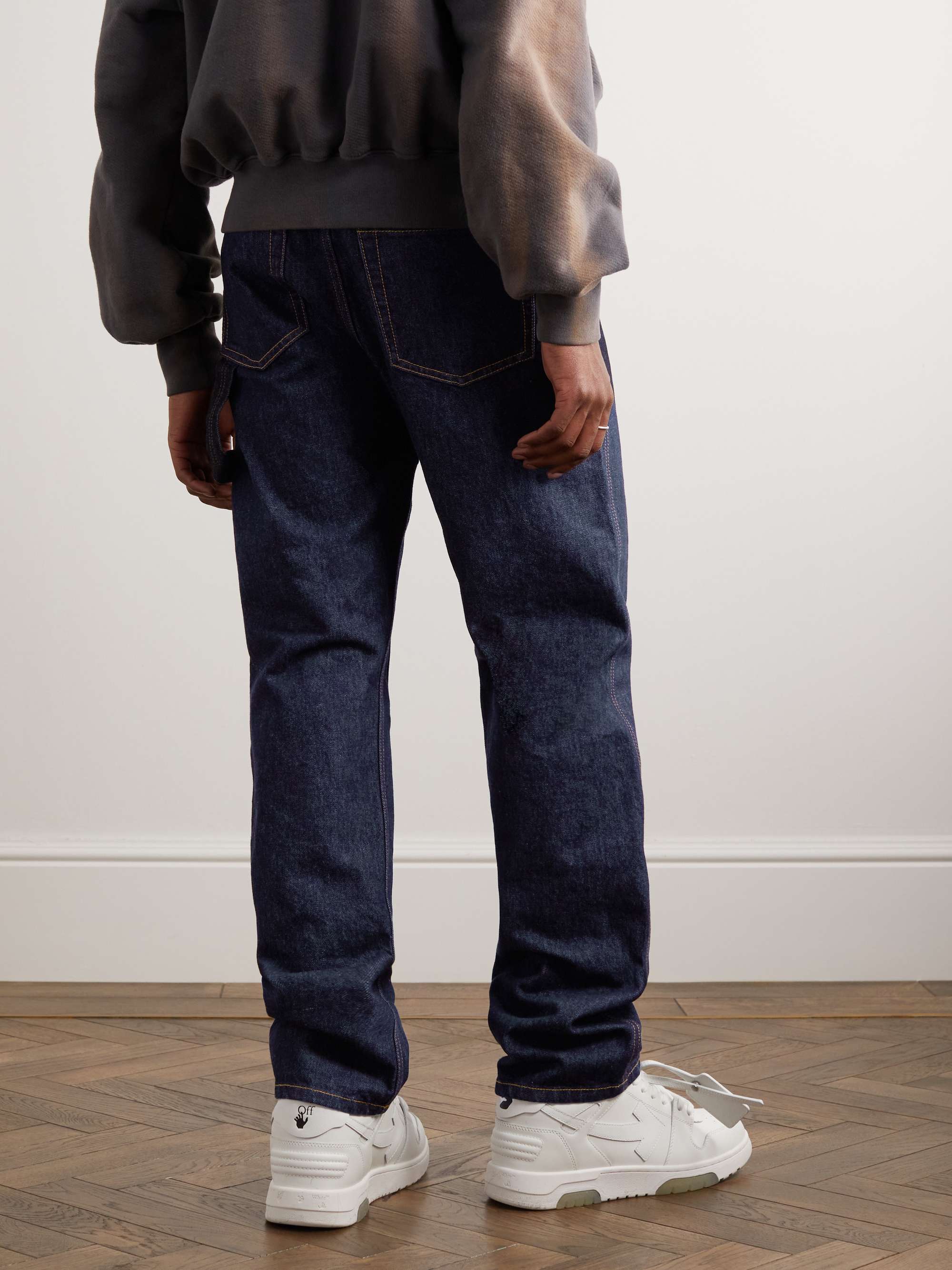 OFF-WHITE Straight-Leg Logo-Embroidered Jeans