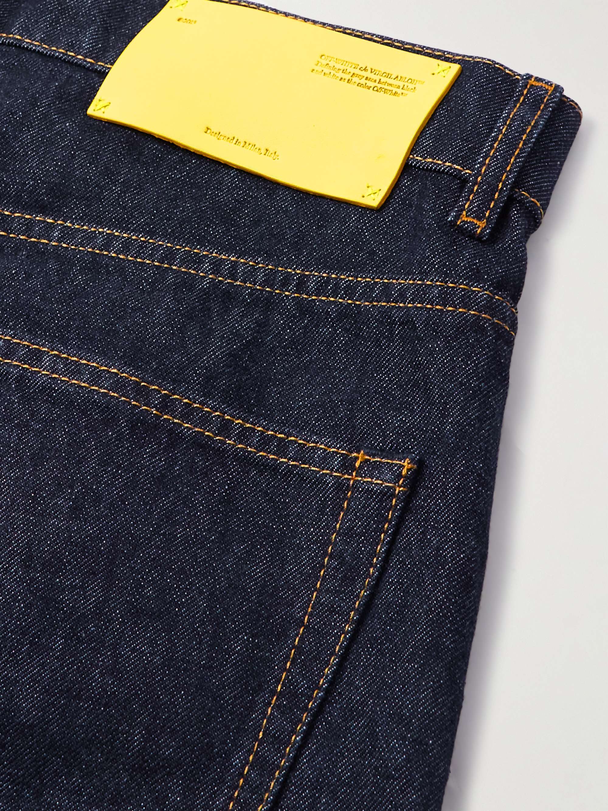 OFF-WHITE Straight-Leg Logo-Embroidered Jeans