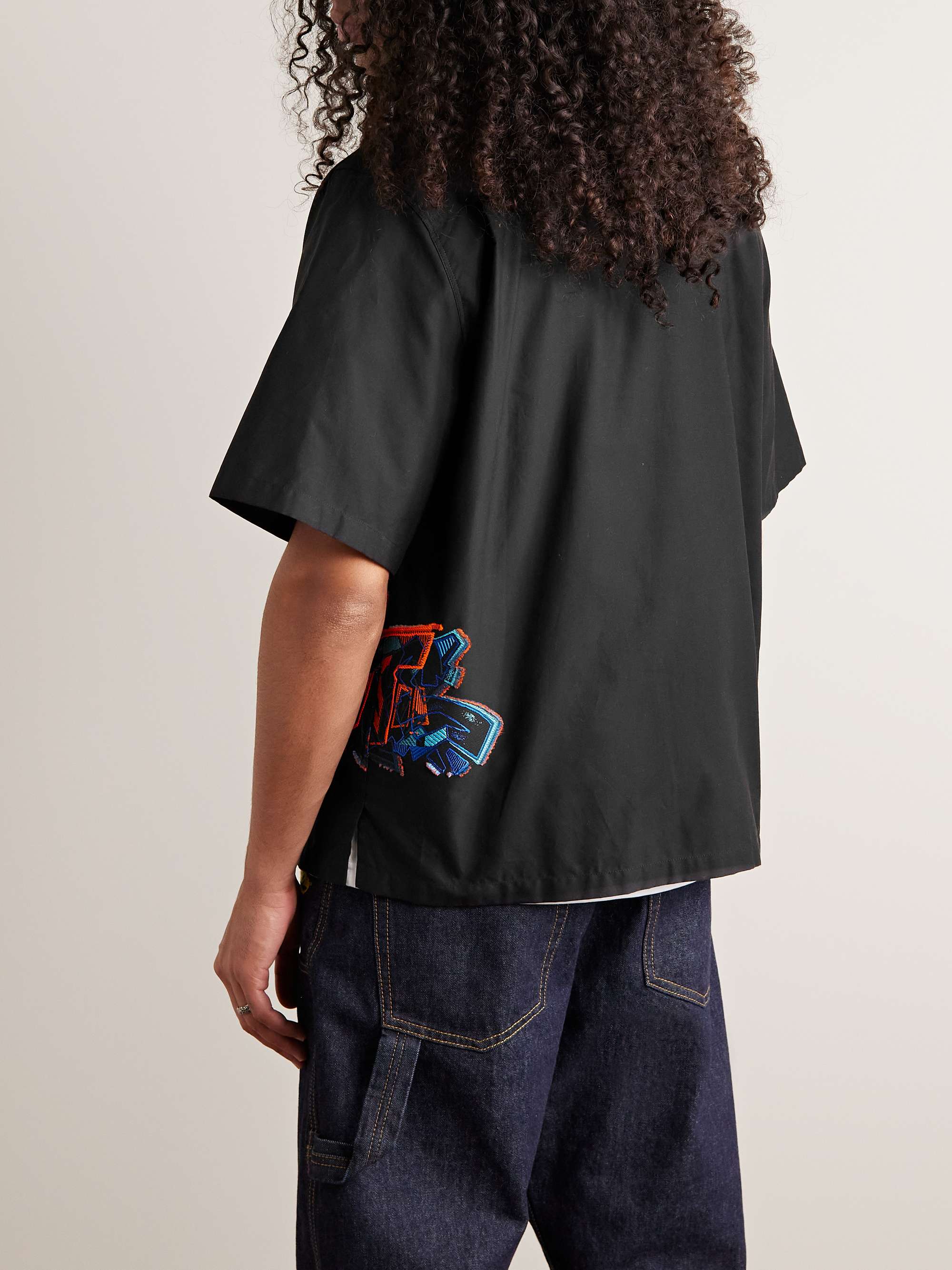 OFF-WHITE Graf Coupe' Embroidered Cotton-Blend Poplin Shirt