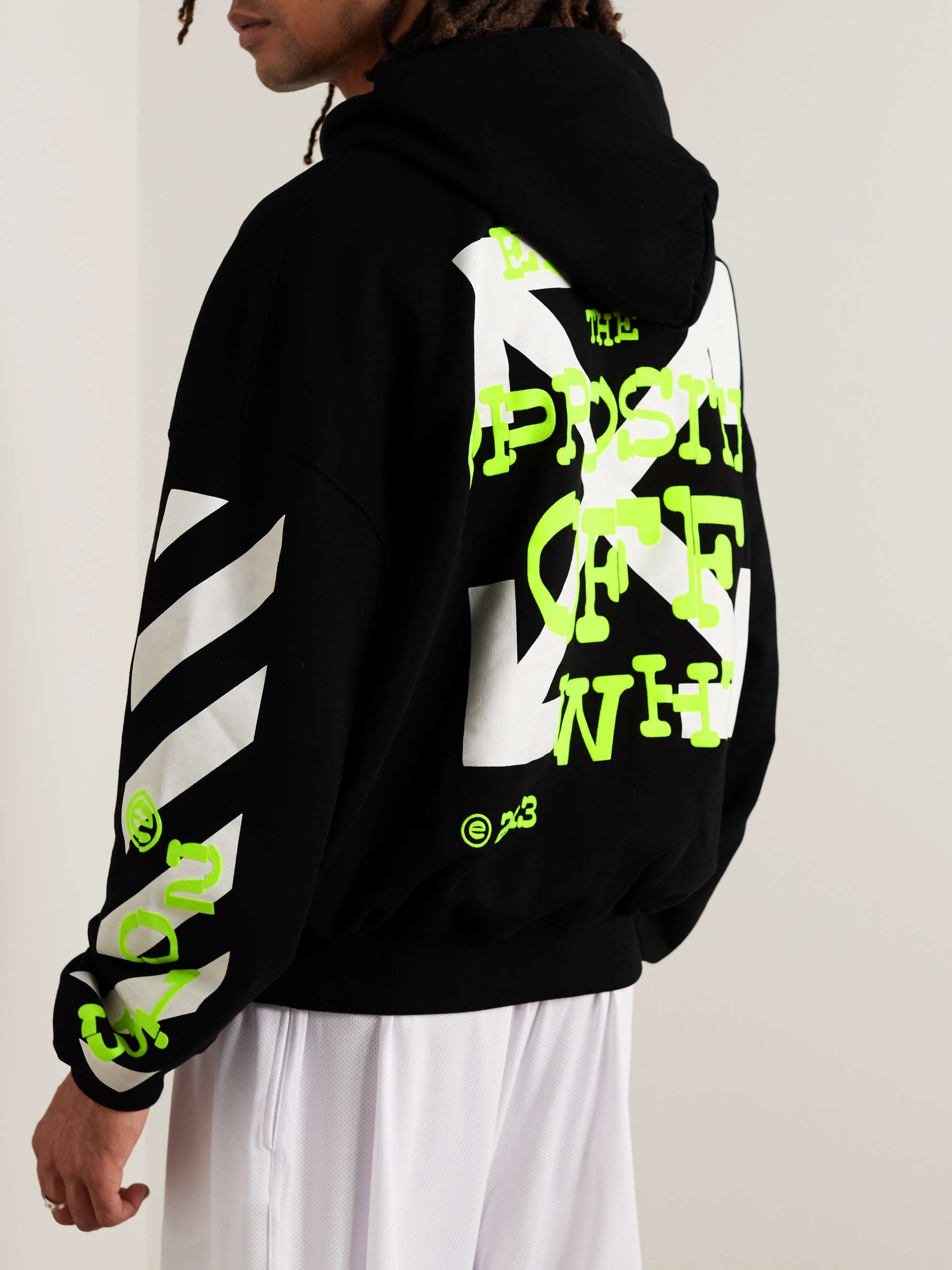 OFF-WHITE Logo-Print Cotton-Jersey Hoodie