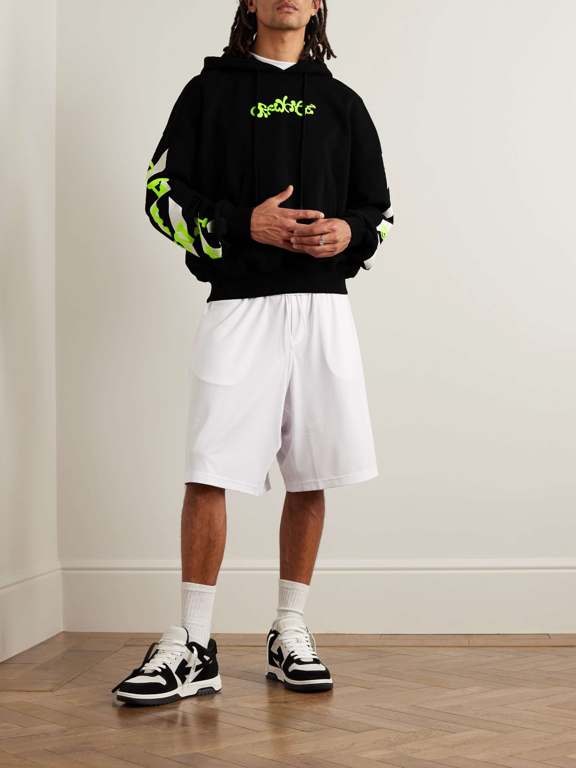 OFF-WHITE Logo-Print Cotton-Jersey Hoodie