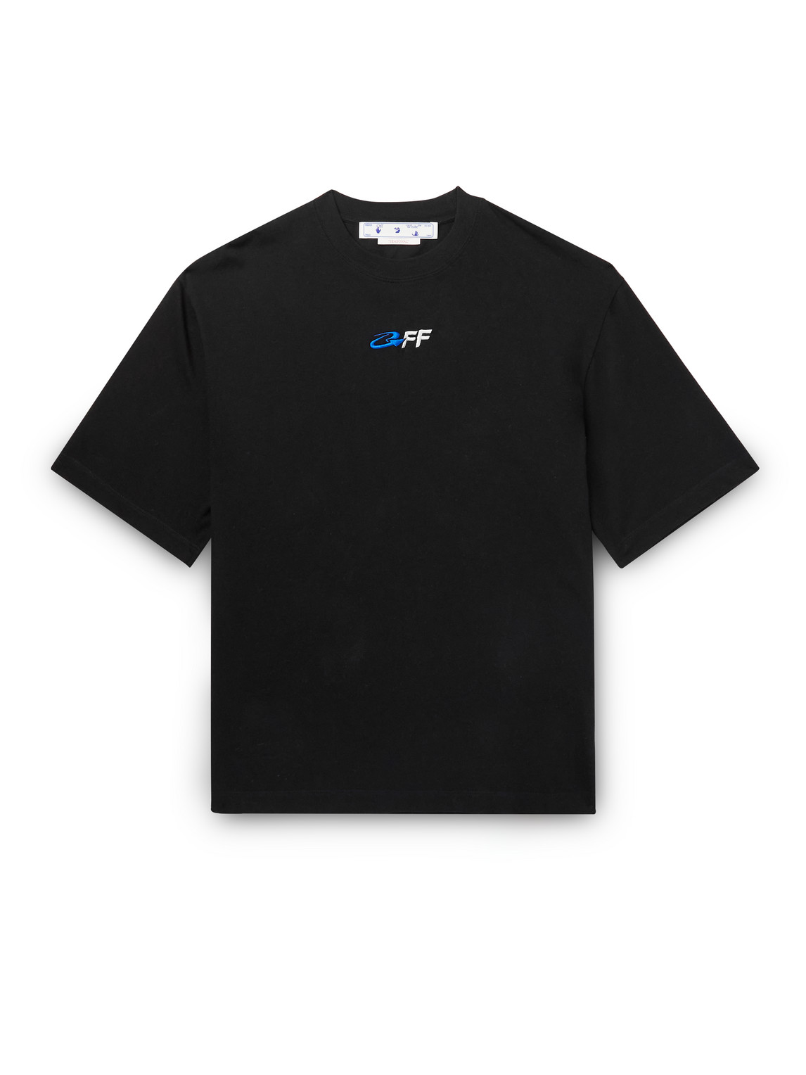 Off-white Embroidered Logo T-shirt In Black