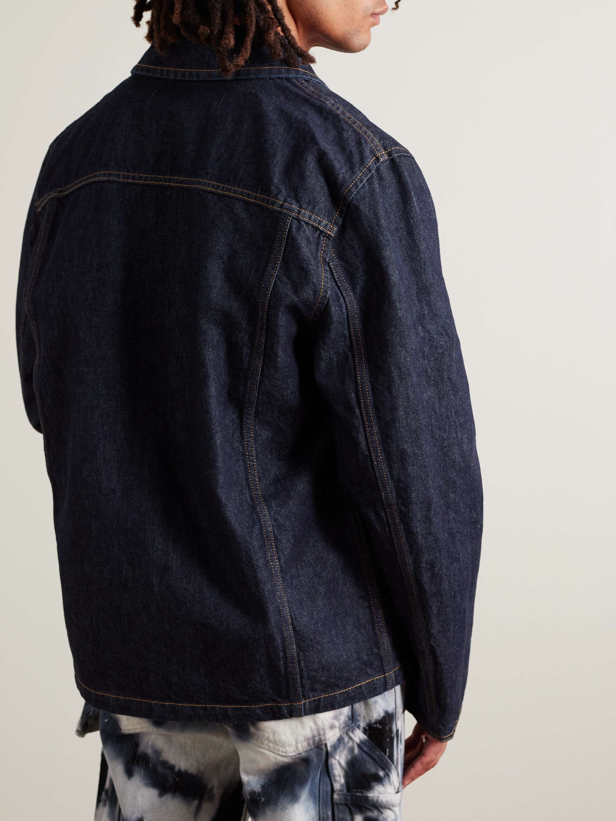 OFF-WHITE Wave Embroidered Denim Jacket