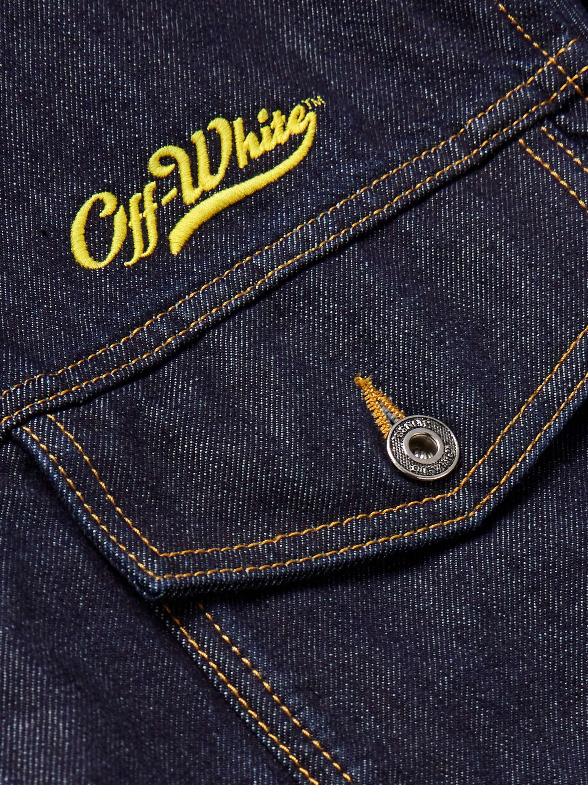 OFF-WHITE Wave Embroidered Denim Jacket