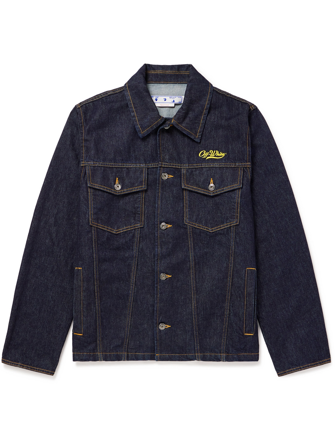 Off-white Wave Off Denim Jacket In Blue