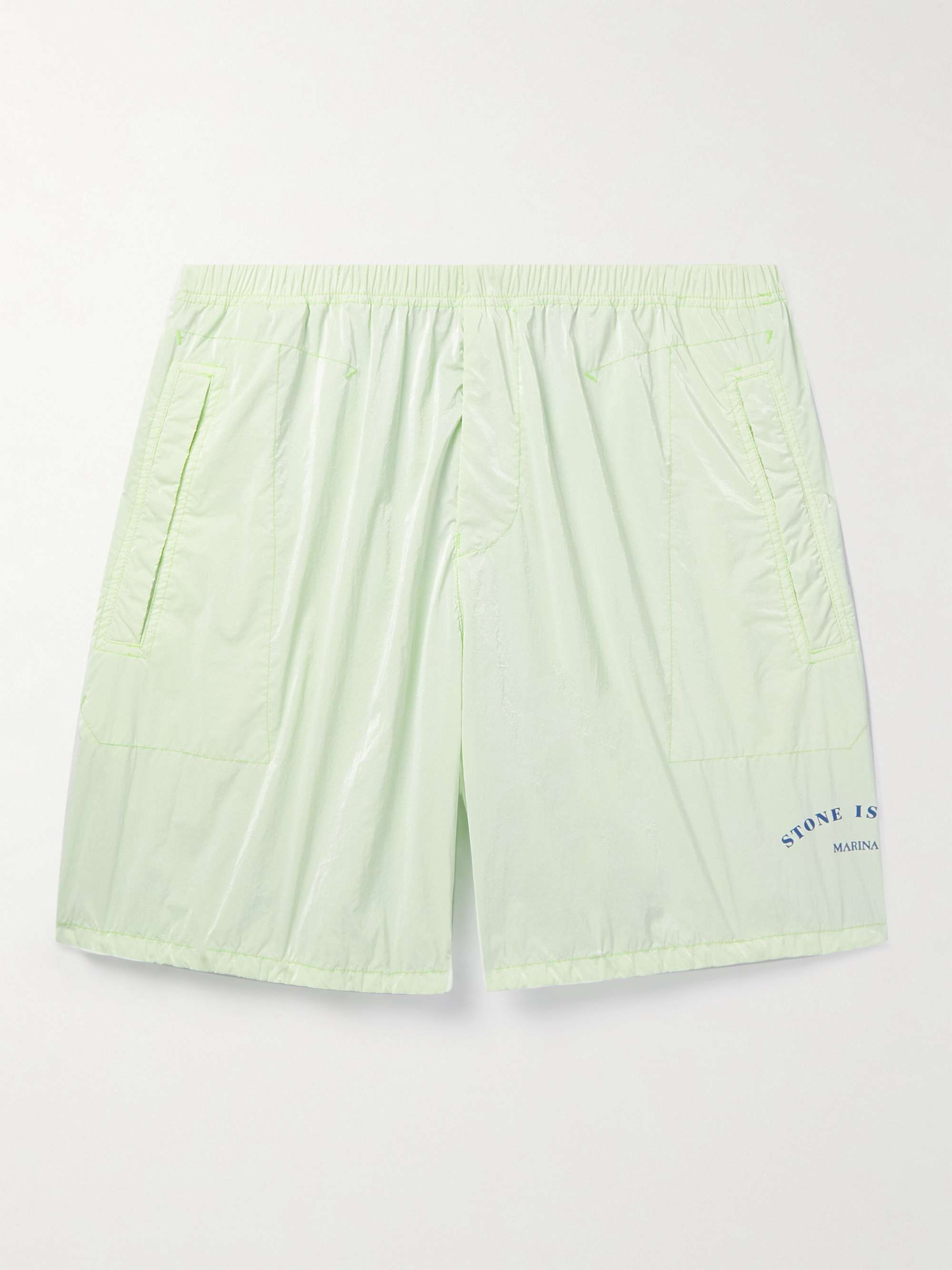 STONE ISLAND Marina Straight-Leg Mid-Length Logo-Print Swim Shorts for ...