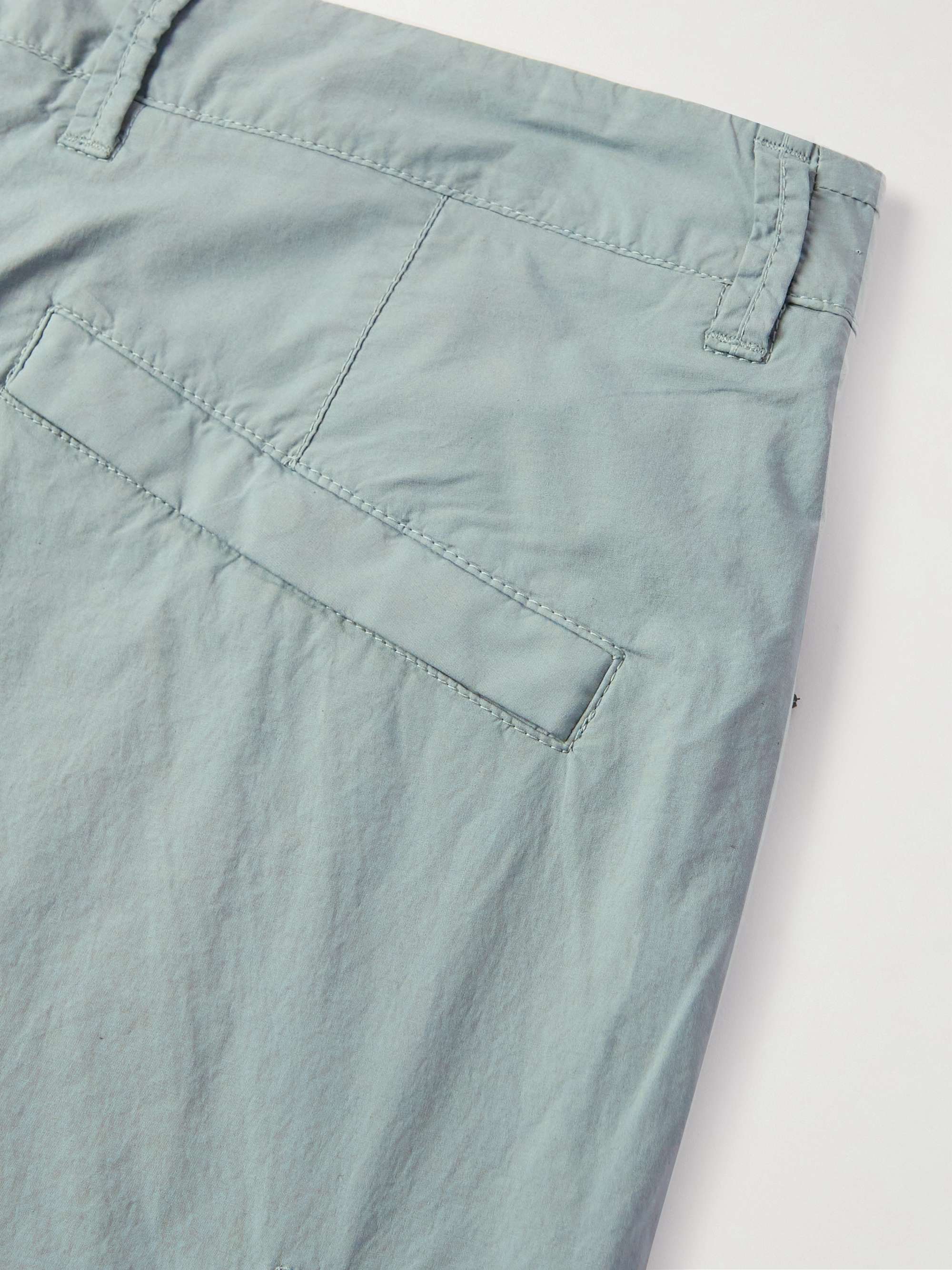STONE ISLAND Straight-Leg Logo-Appliquéd Cotton-Blend Canvas Cargo Shorts