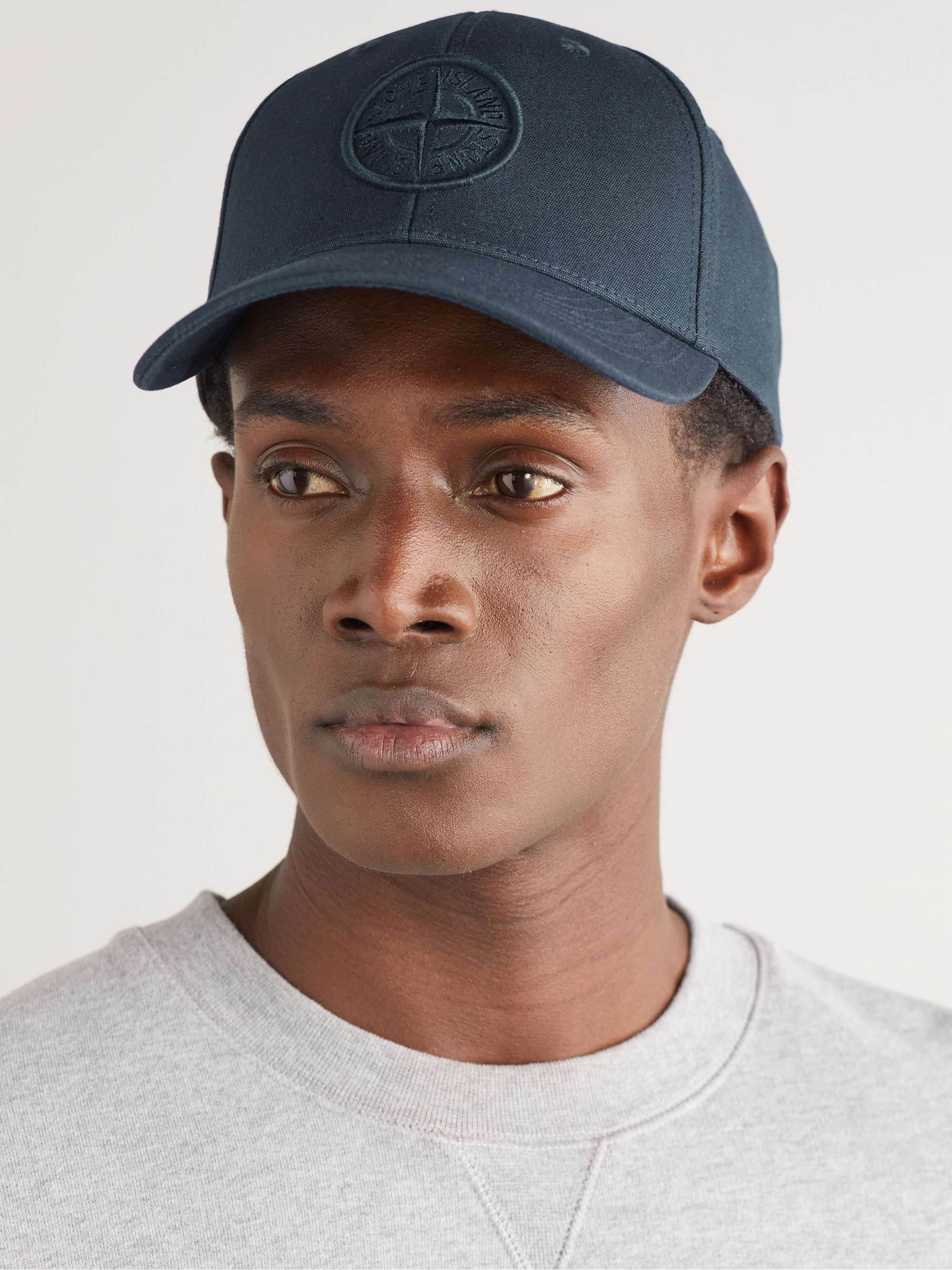 STONE ISLAND Logo-Embroidered Cotton-Canvas Baseball Cap