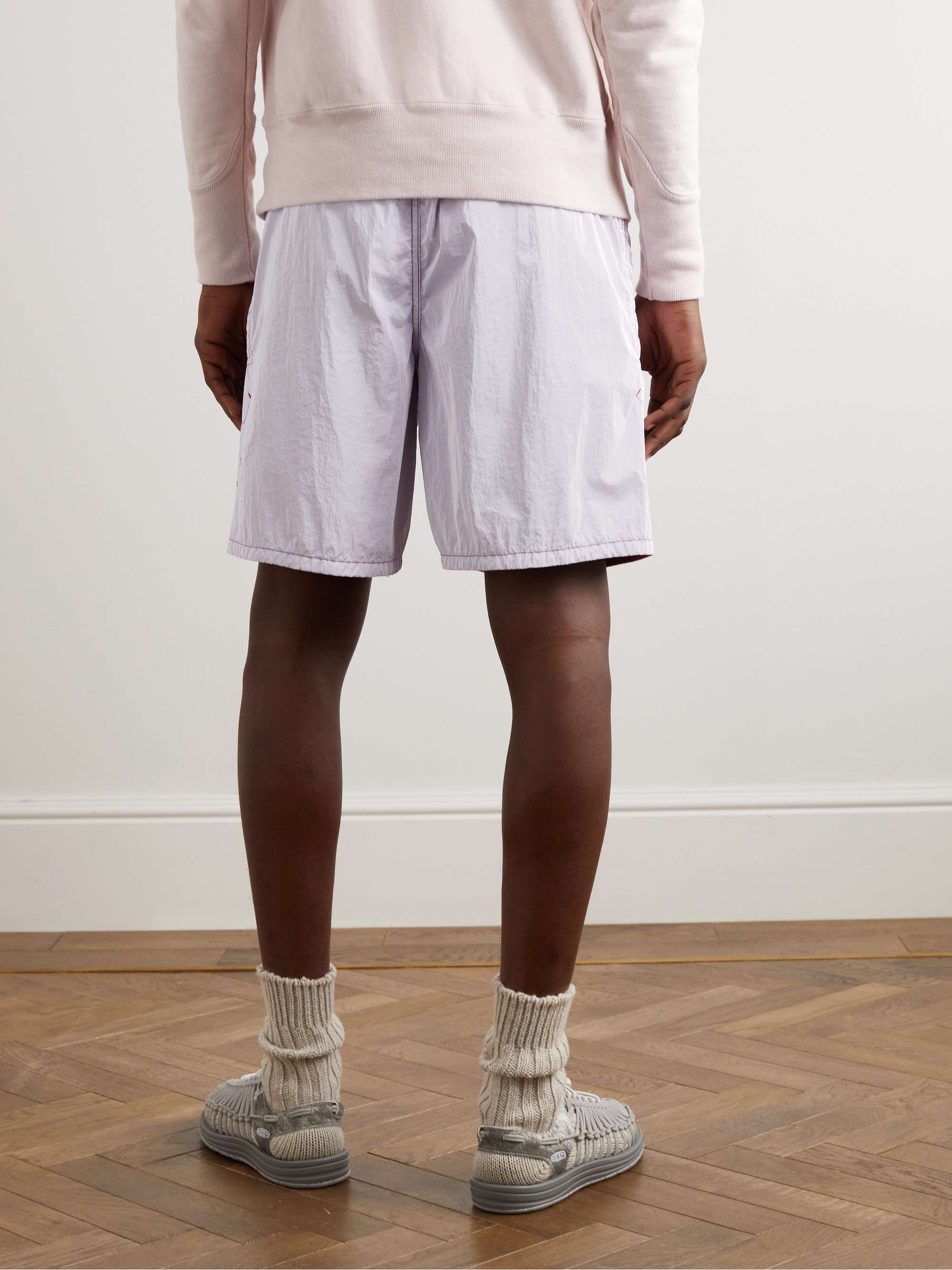 STONE ISLAND Marina Straight-Leg Mid-Length Logo-Print Swim Shorts