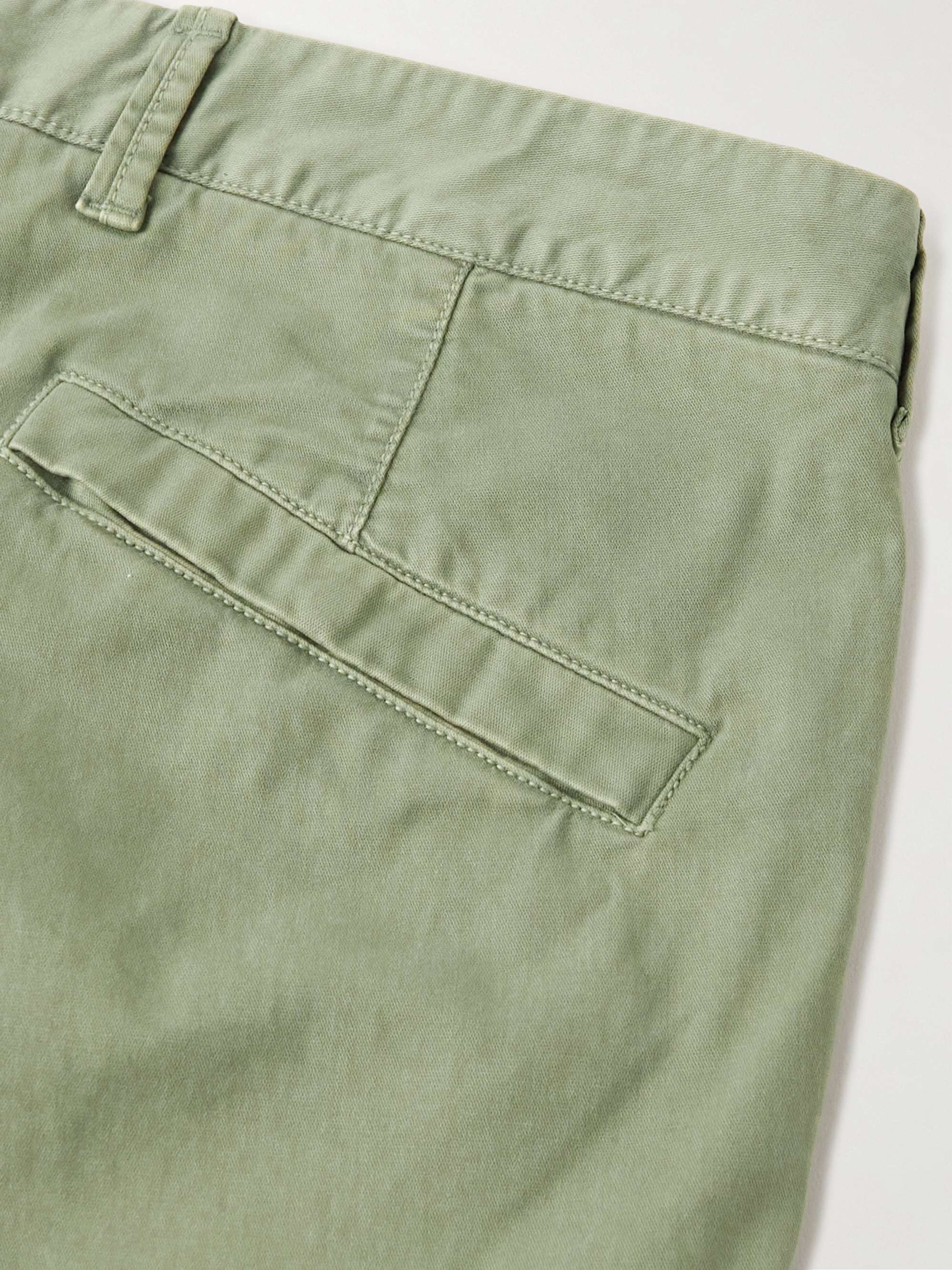 STONE ISLAND Tapered Logo-Appliquéd Cotton-Blend Twill Trousers