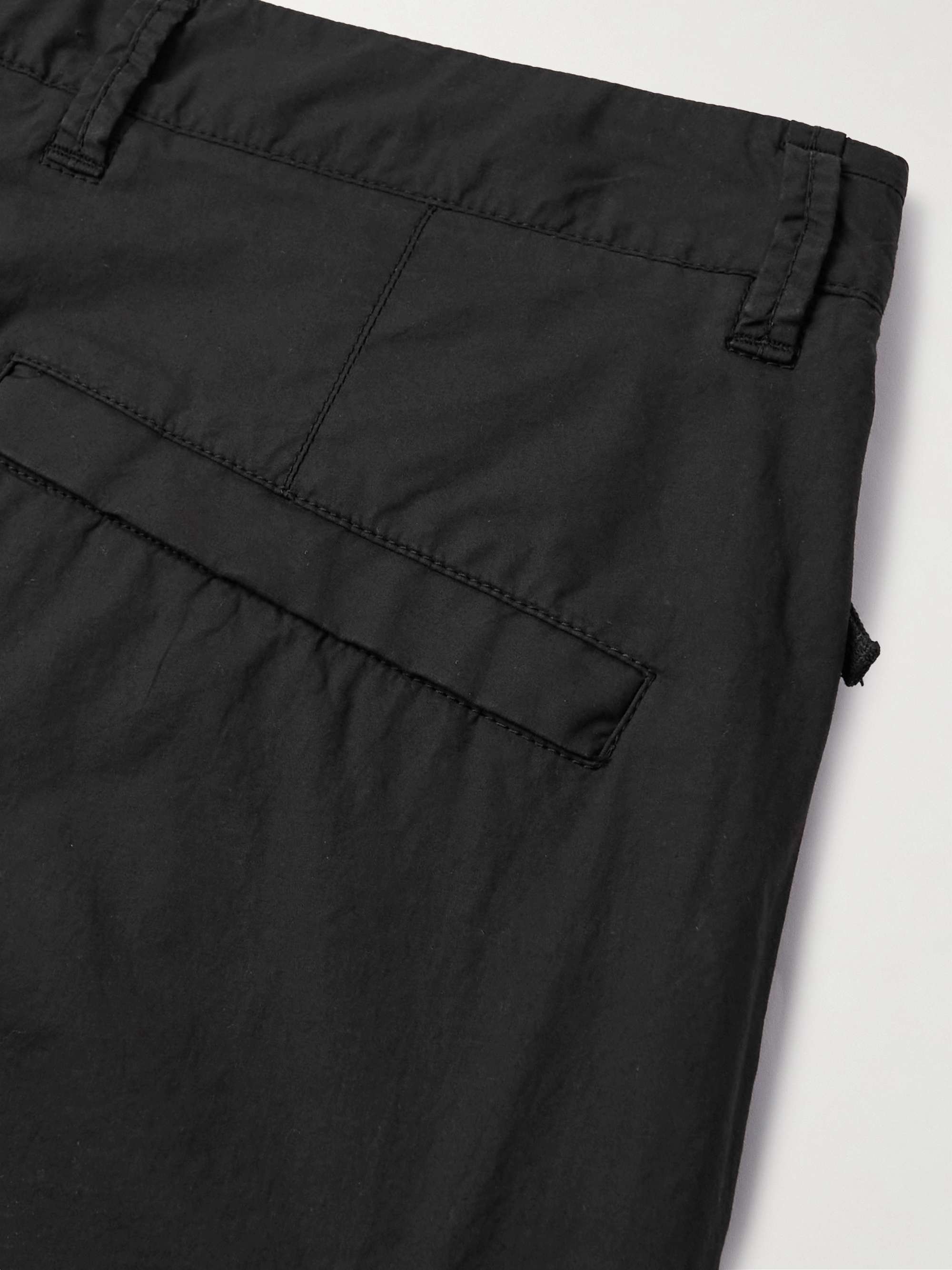 STONE ISLAND Straight-Leg Logo-Appliquéd Cotton-Blend Canvas Cargo Shorts