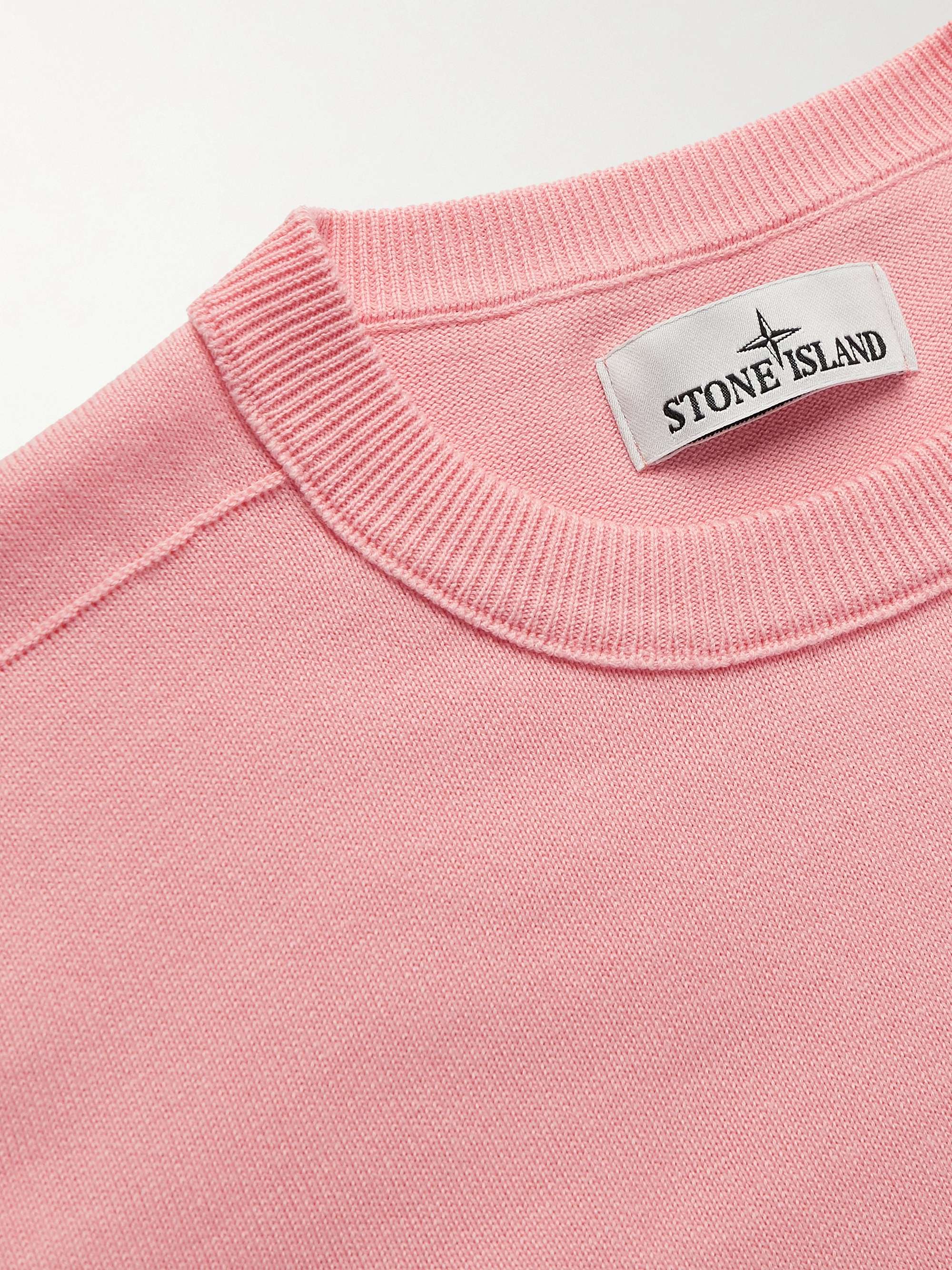 STONE ISLAND Logo-Appliquéd Cotton Sweater