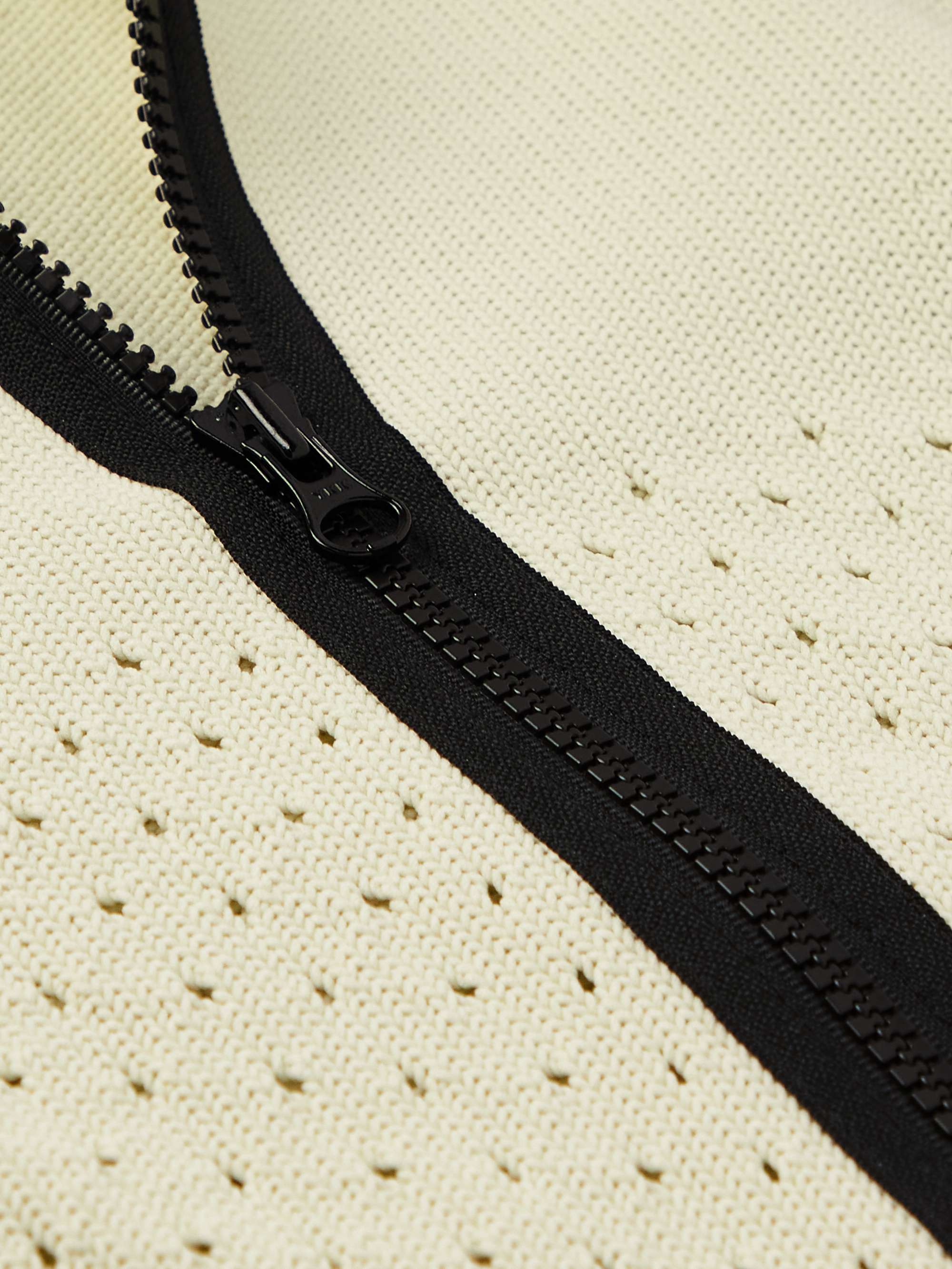 STONE ISLAND Logo-Appliquéd Knitted Zip-Up Sweater