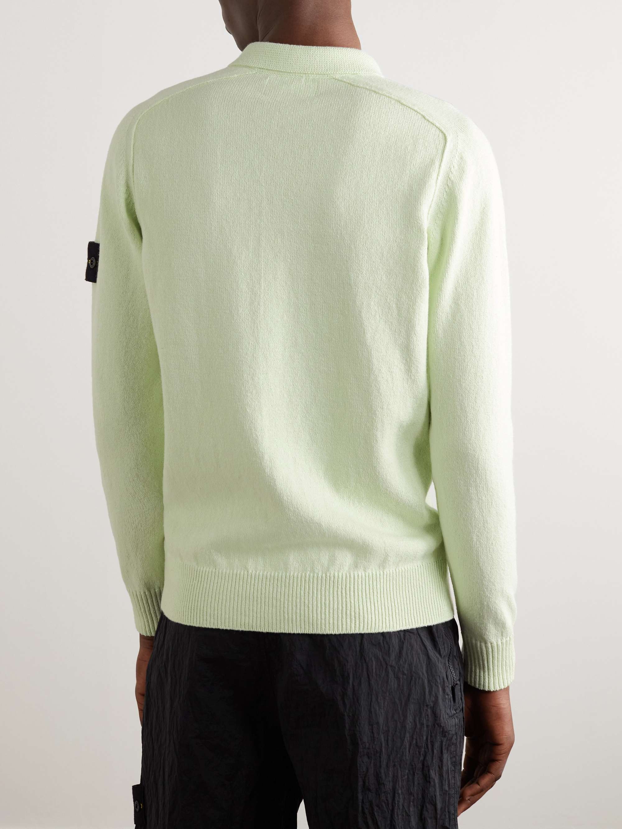 STONE ISLAND Logo-Appliquéd Cotton Half-Zip Polo Shirt