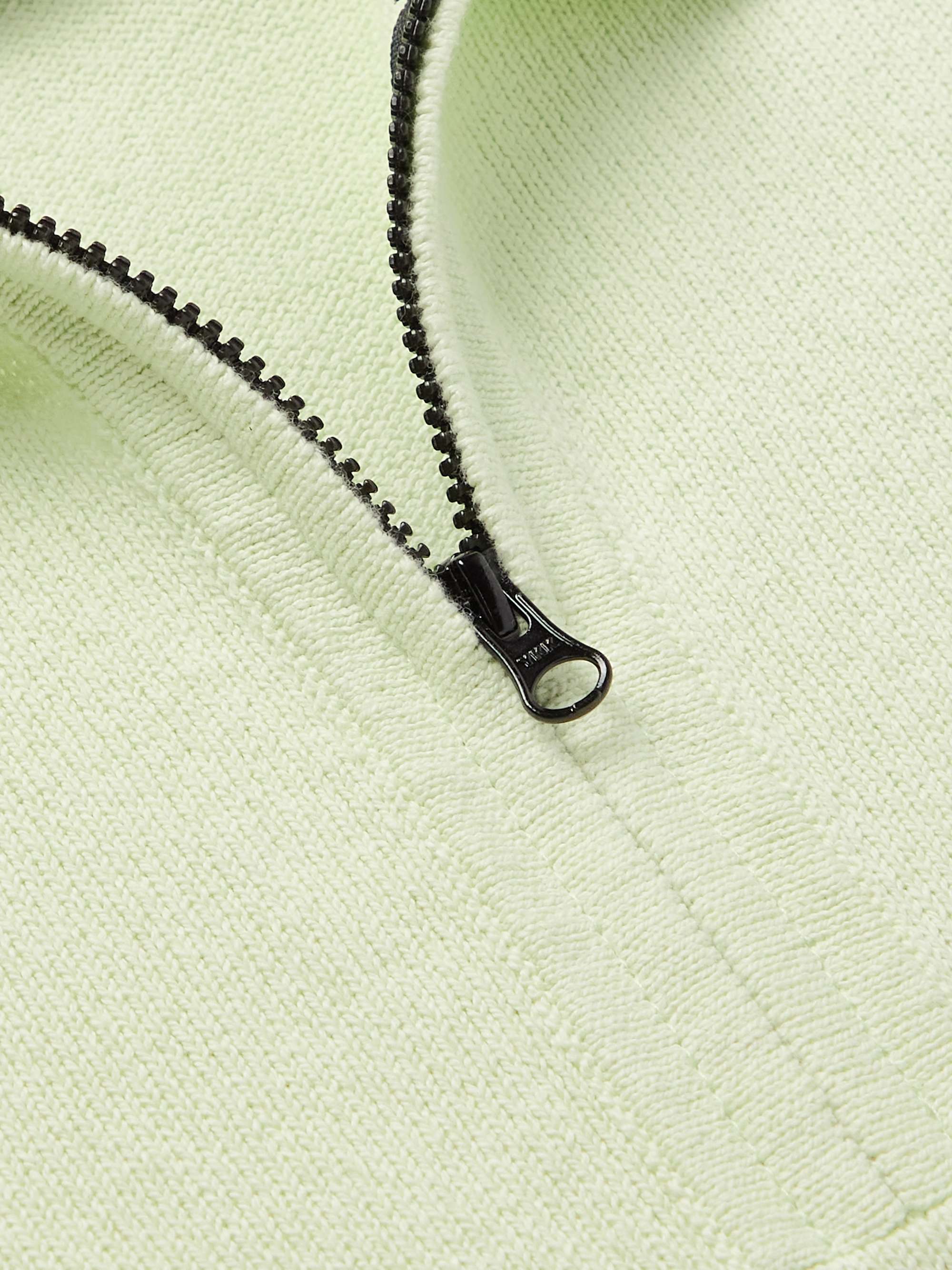 STONE ISLAND Logo-Appliquéd Cotton Half-Zip Polo Shirt
