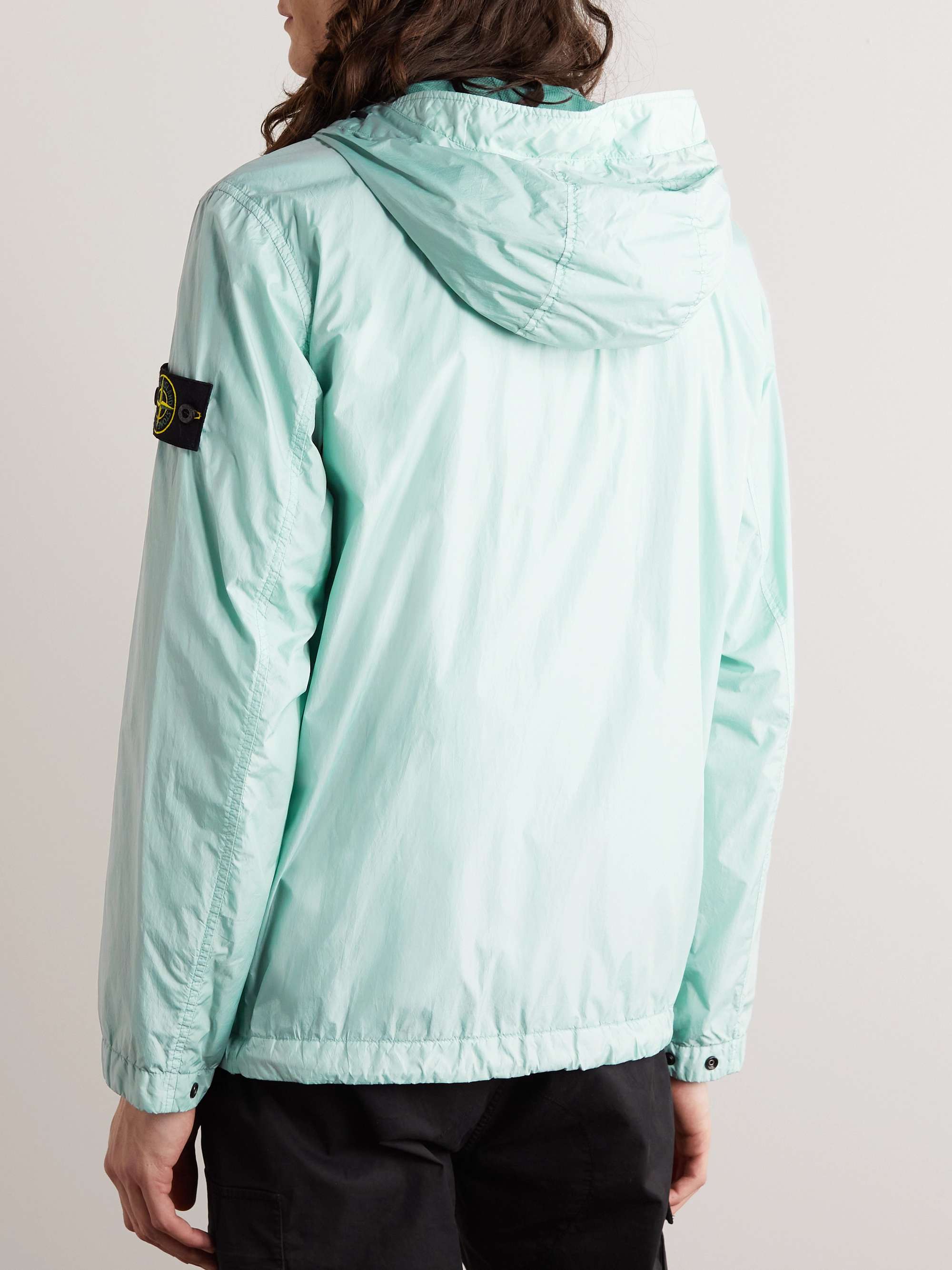 STONE ISLAND Logo-Appliquéd Crinkle Reps Nylon Hooded Jacket